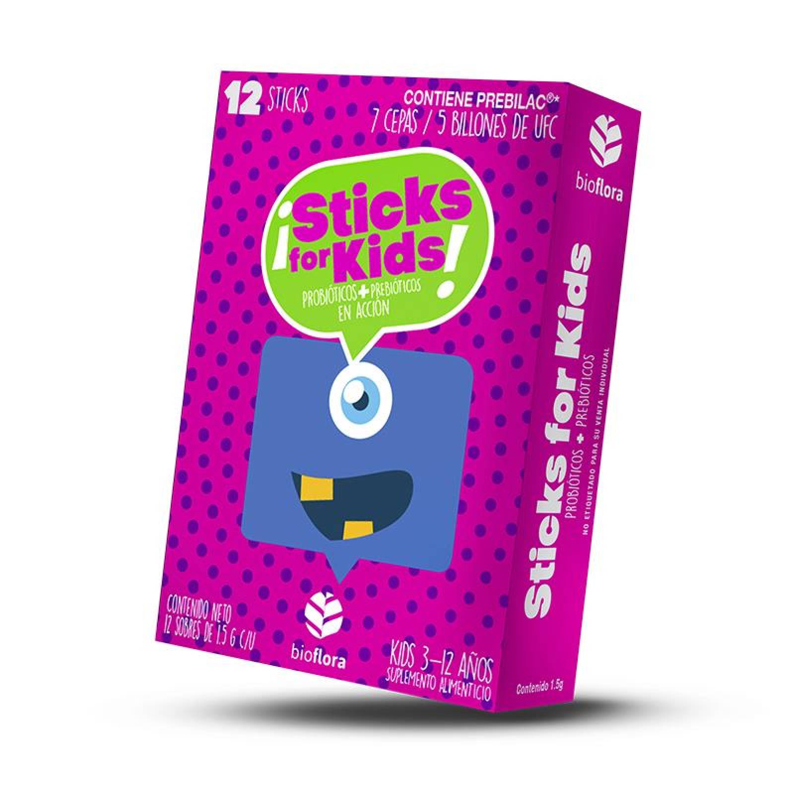 Probióticos Prebióticos para niños en polvo 12 sobres Bioflora