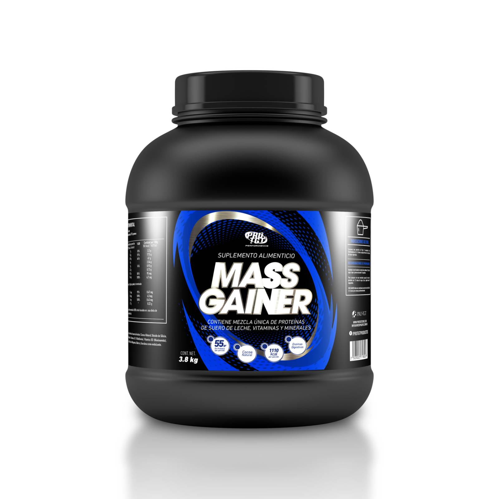 Mass Gainer Chocolate 3.8 kg PROTGT Ganador de Masa 