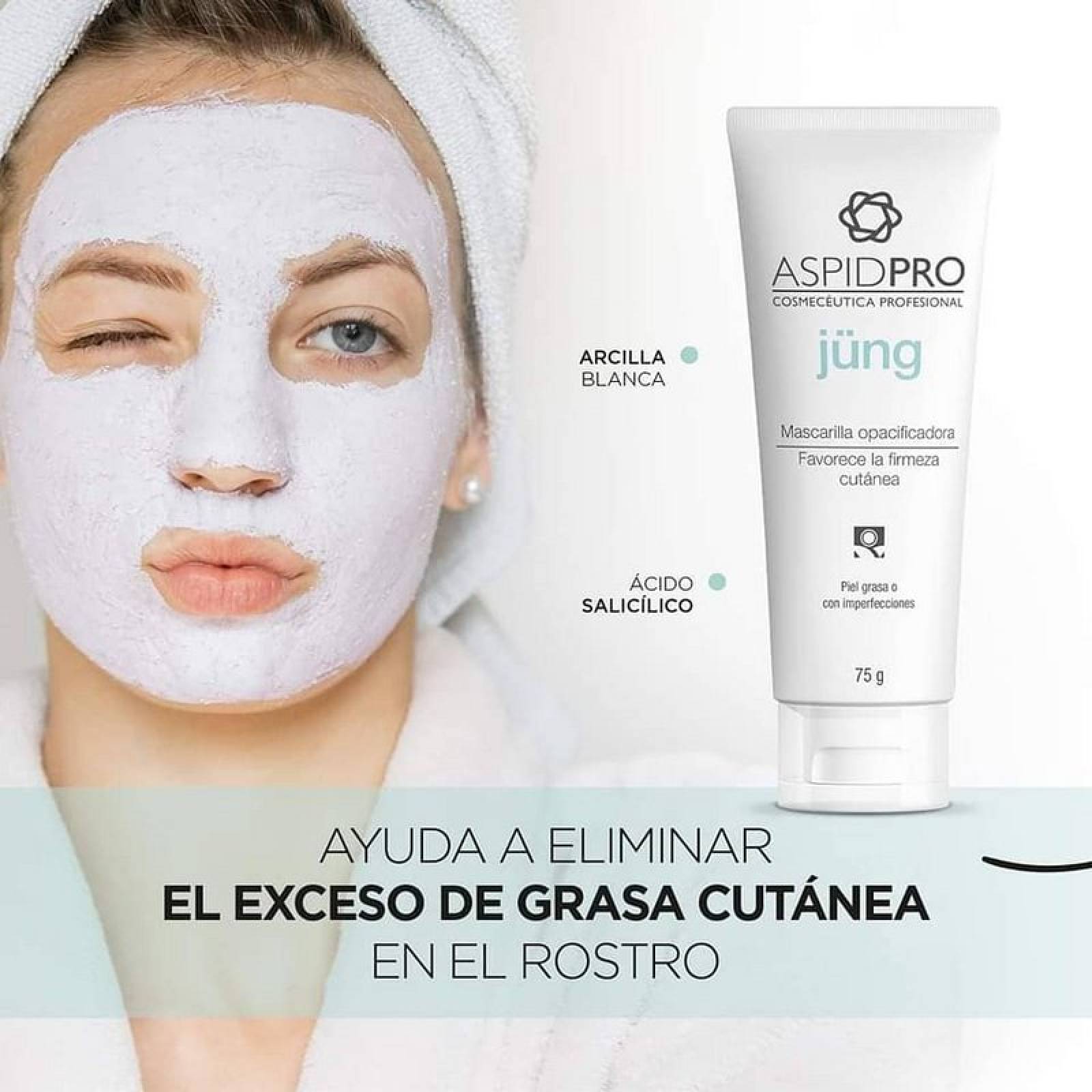 Mascarilla C/ Acido Salicílico Y Arcilla Blanca 75g Aspidpro