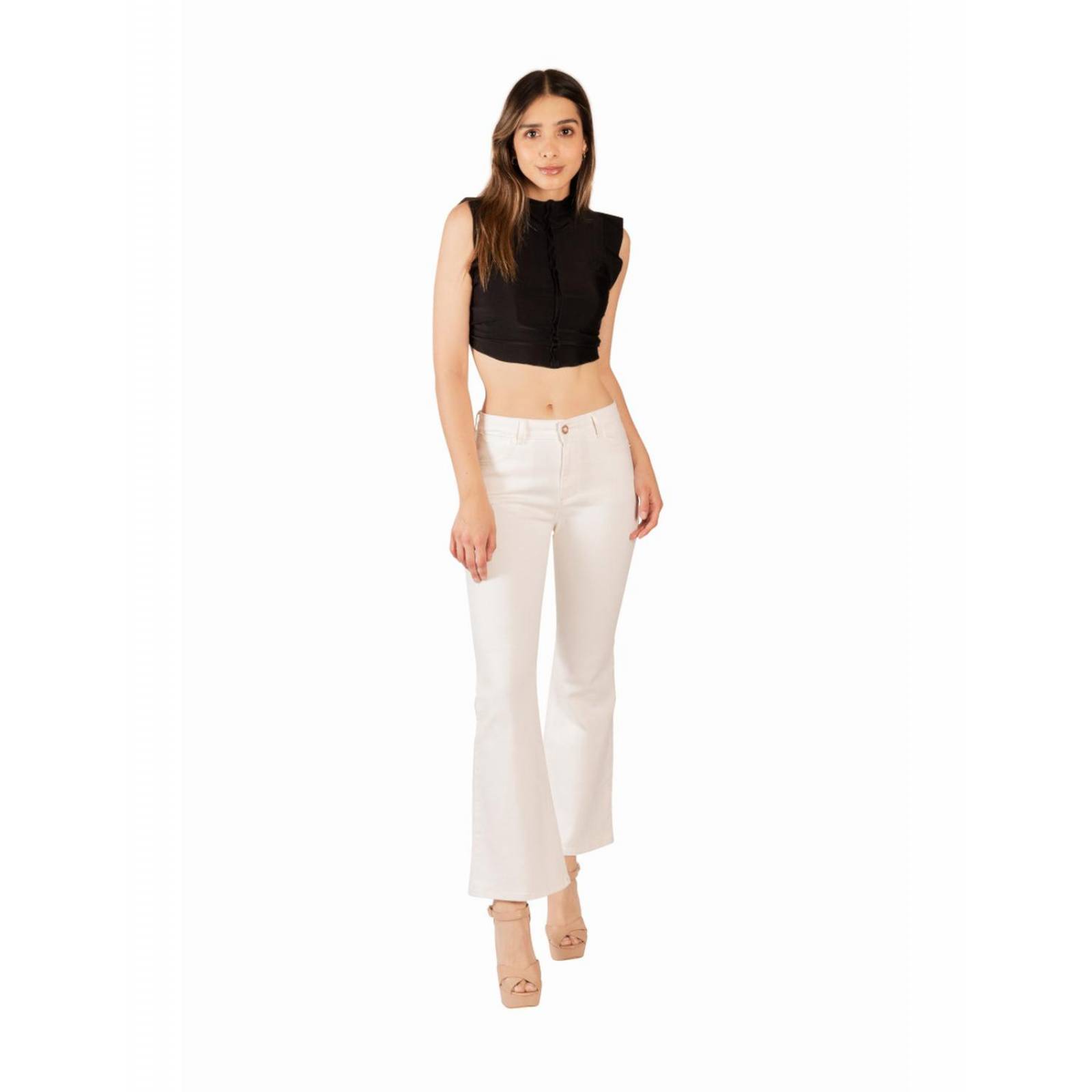 Pantalon campana blanco 8859 