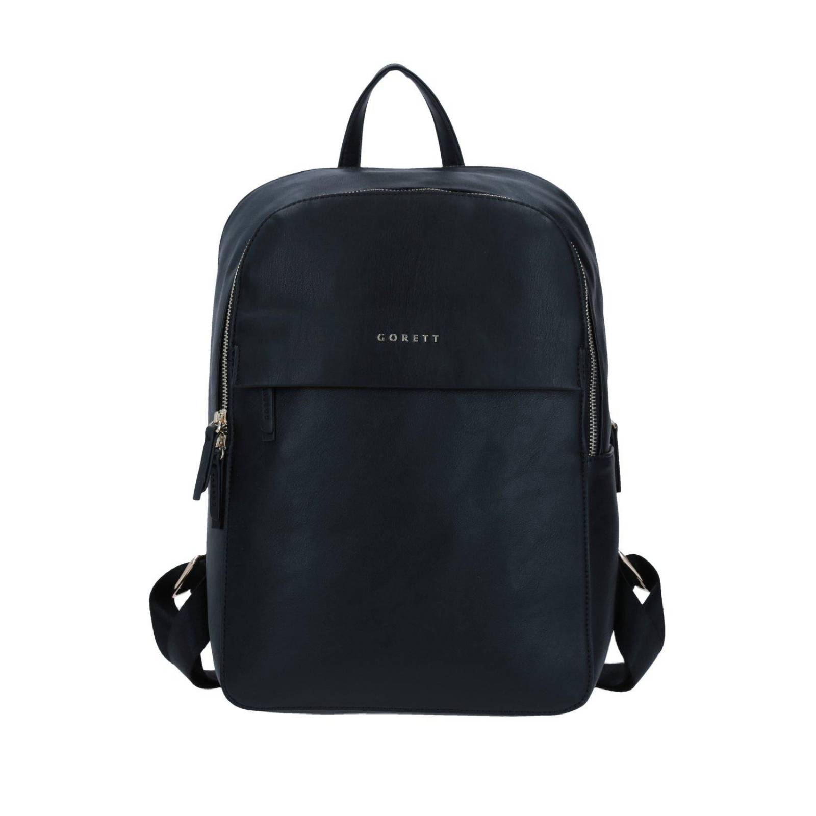 Mochila Backpack Grande GORETT Negro LEMIN Porta Laptop simple de hasta 13 pulgadas 