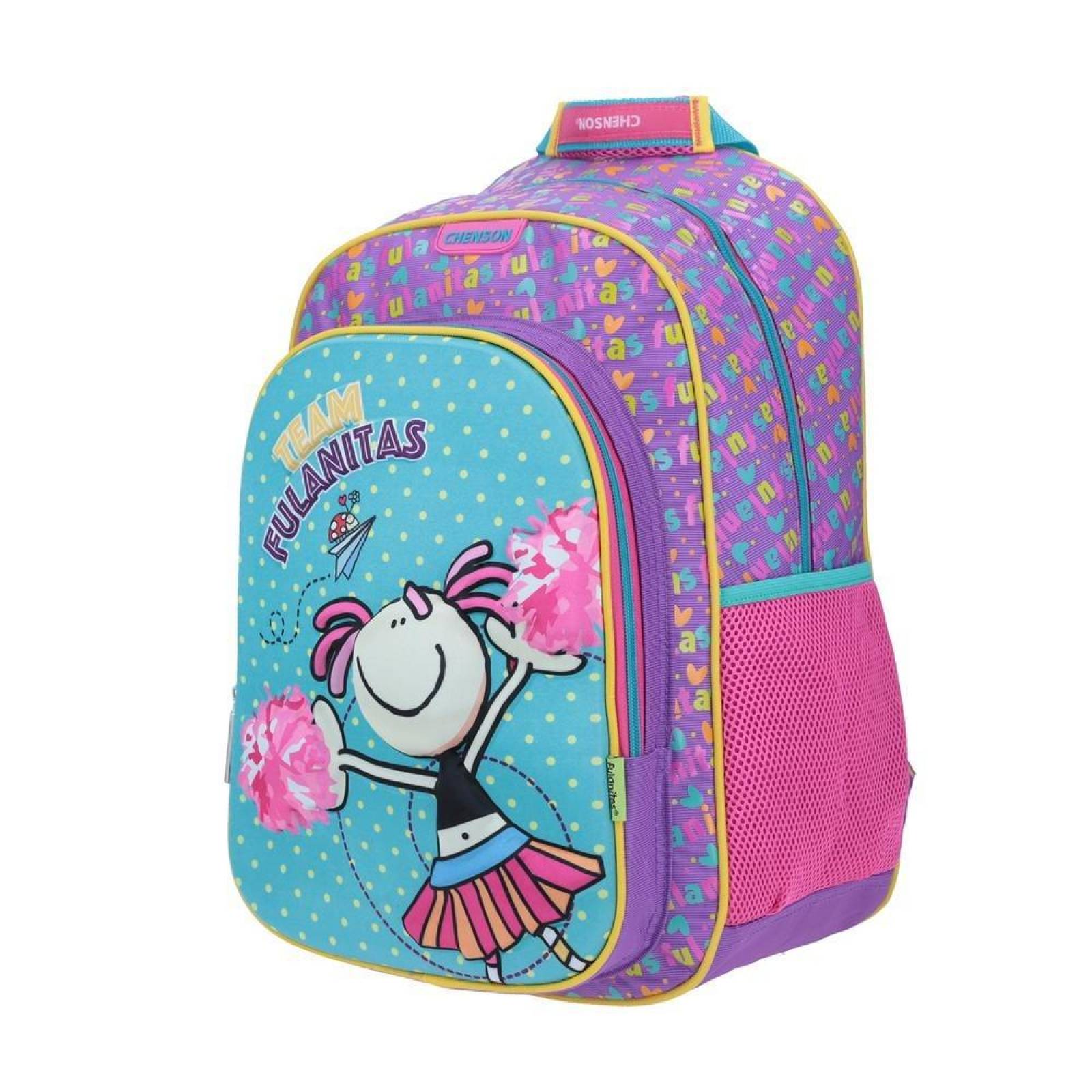 Mochila Grande Morado Chenson Fulanitos Fuzy 