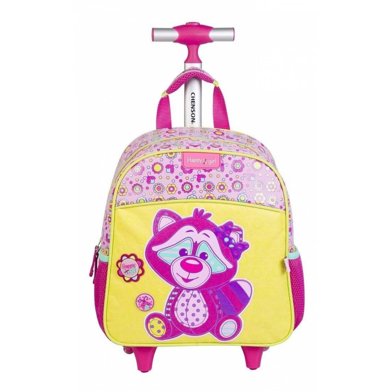 Mochila De Ruedas Chica Niña Rosa Chenson Happy Girl Ayn 