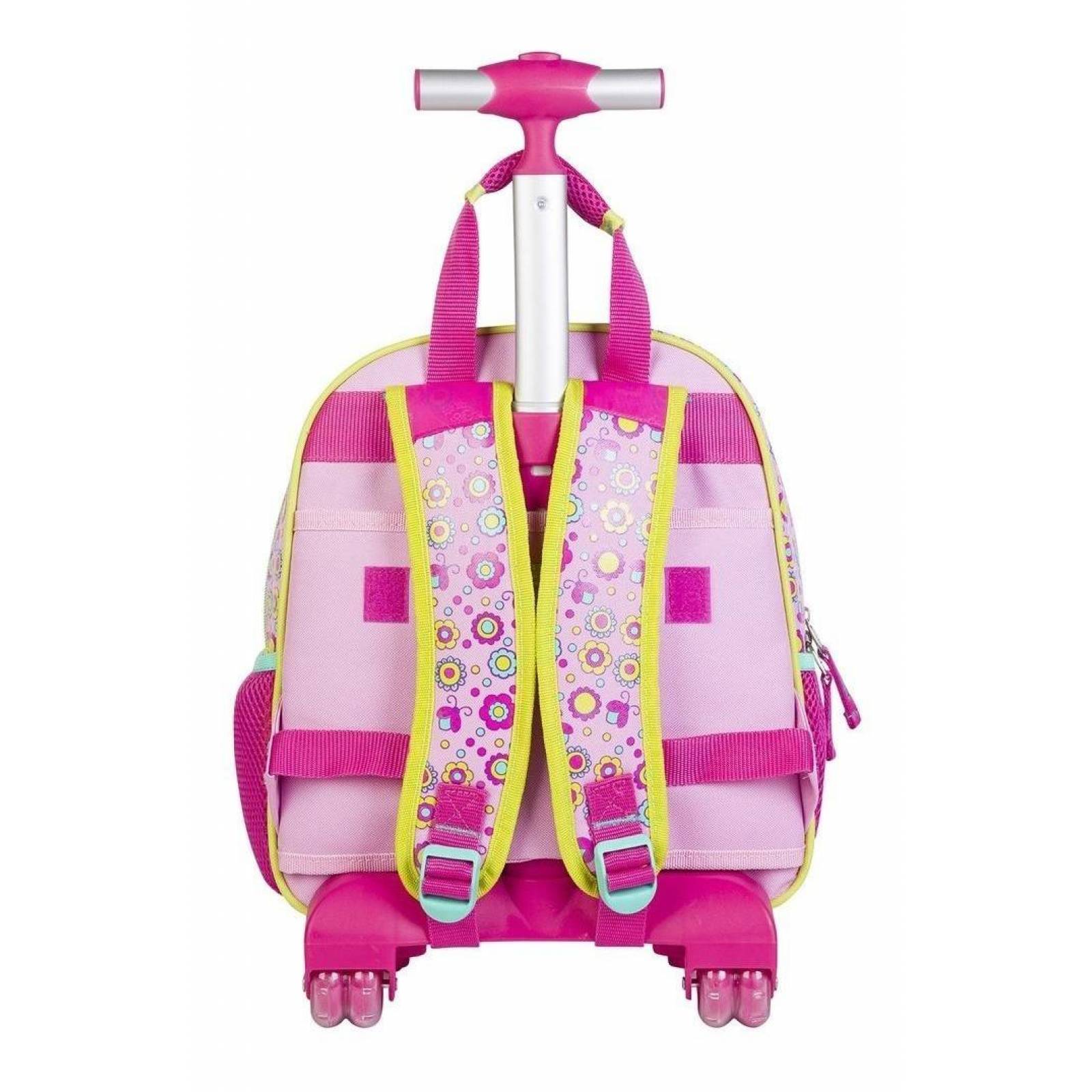 Mochila De Ruedas Chica Niña Rosa Chenson Happy Girl Ayn 