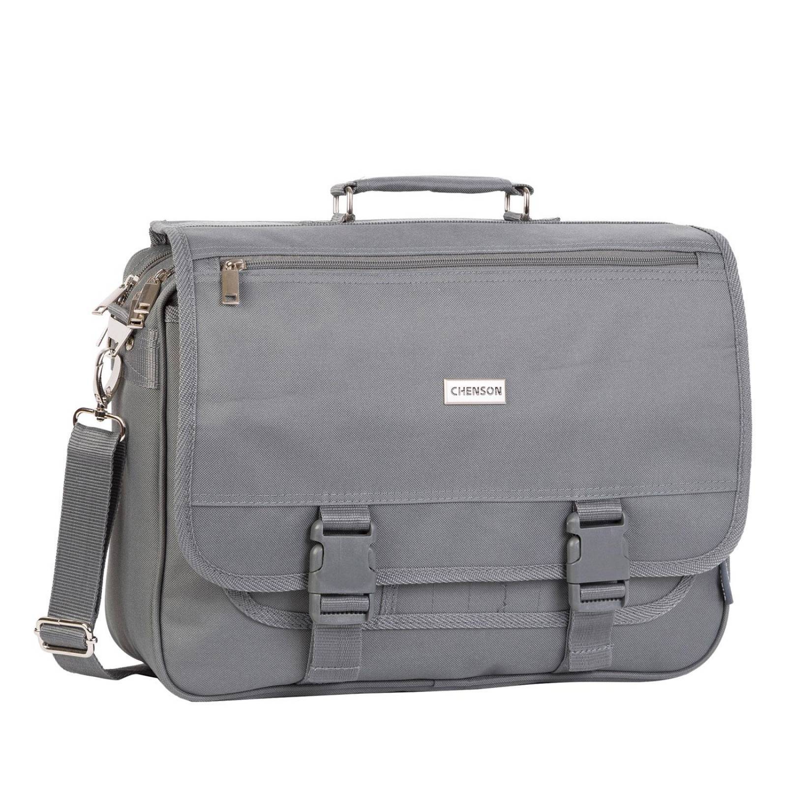 PORTAFOLIO GRANDE CHENSON UNISEX GRIS PARA LAPTOP 