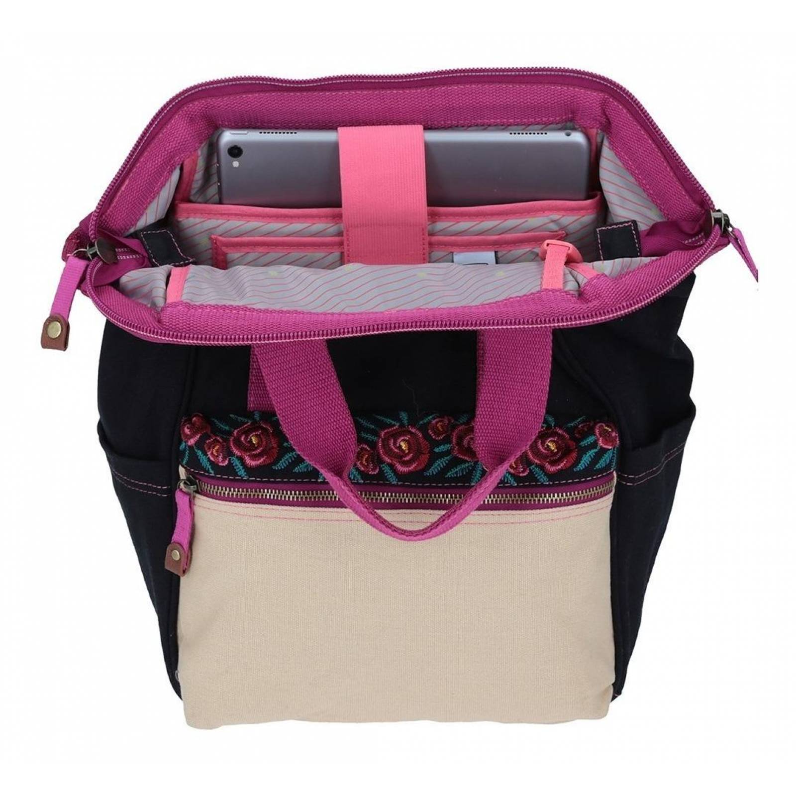 Mochila Grande Negro Chenson 1818 Portalaptop Blace