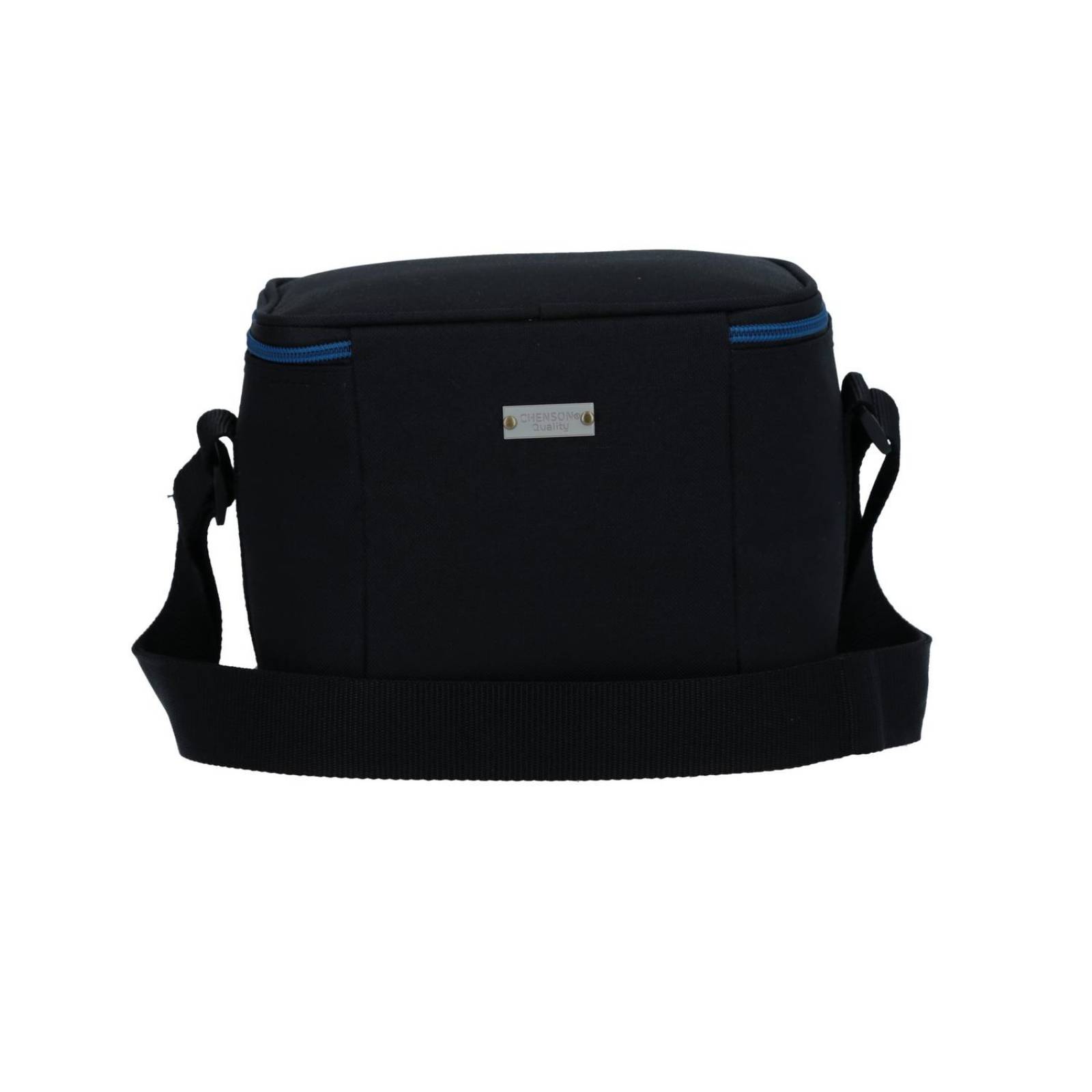 Lonchera Negra Detalle Azul 