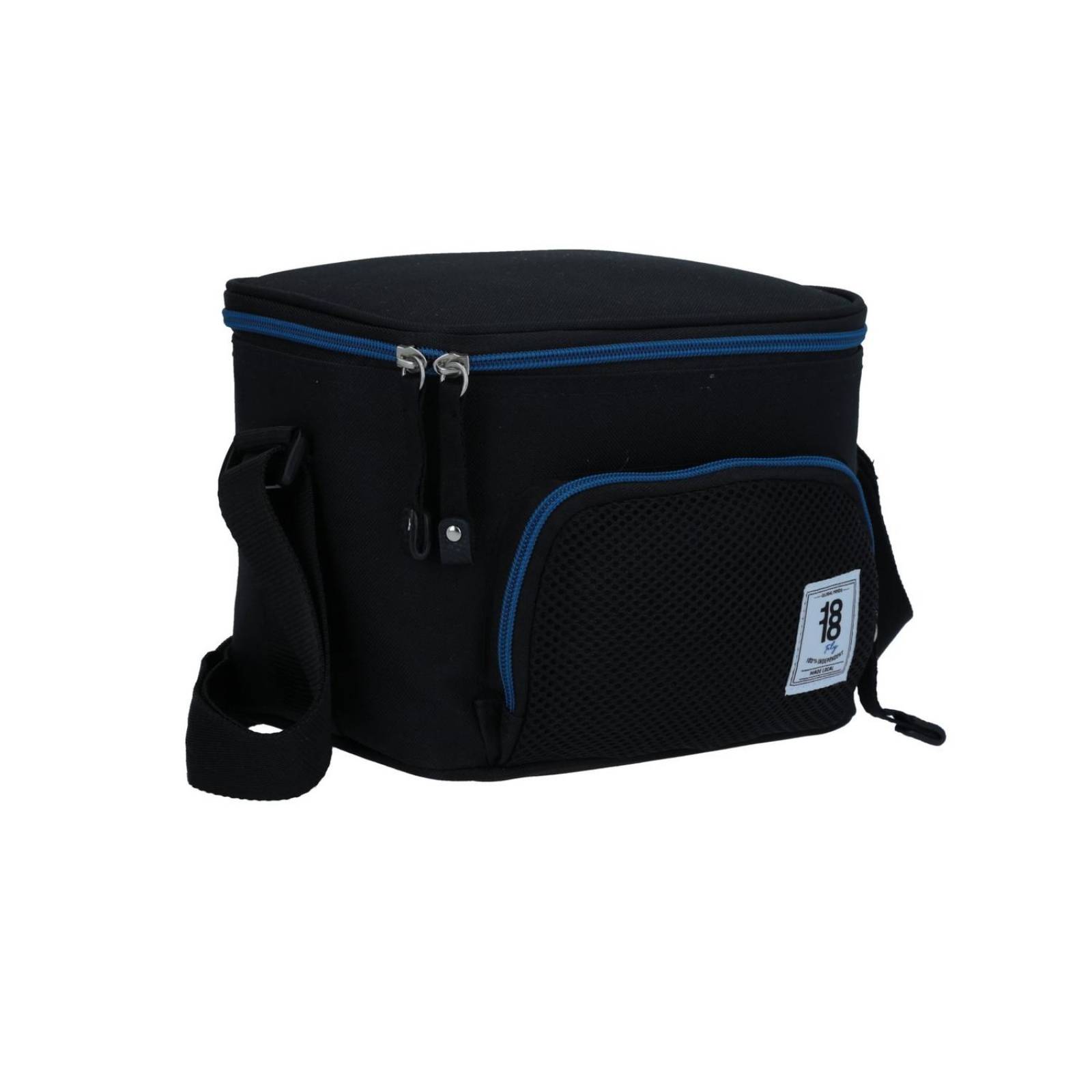 Lonchera Negra Detalle Azul 