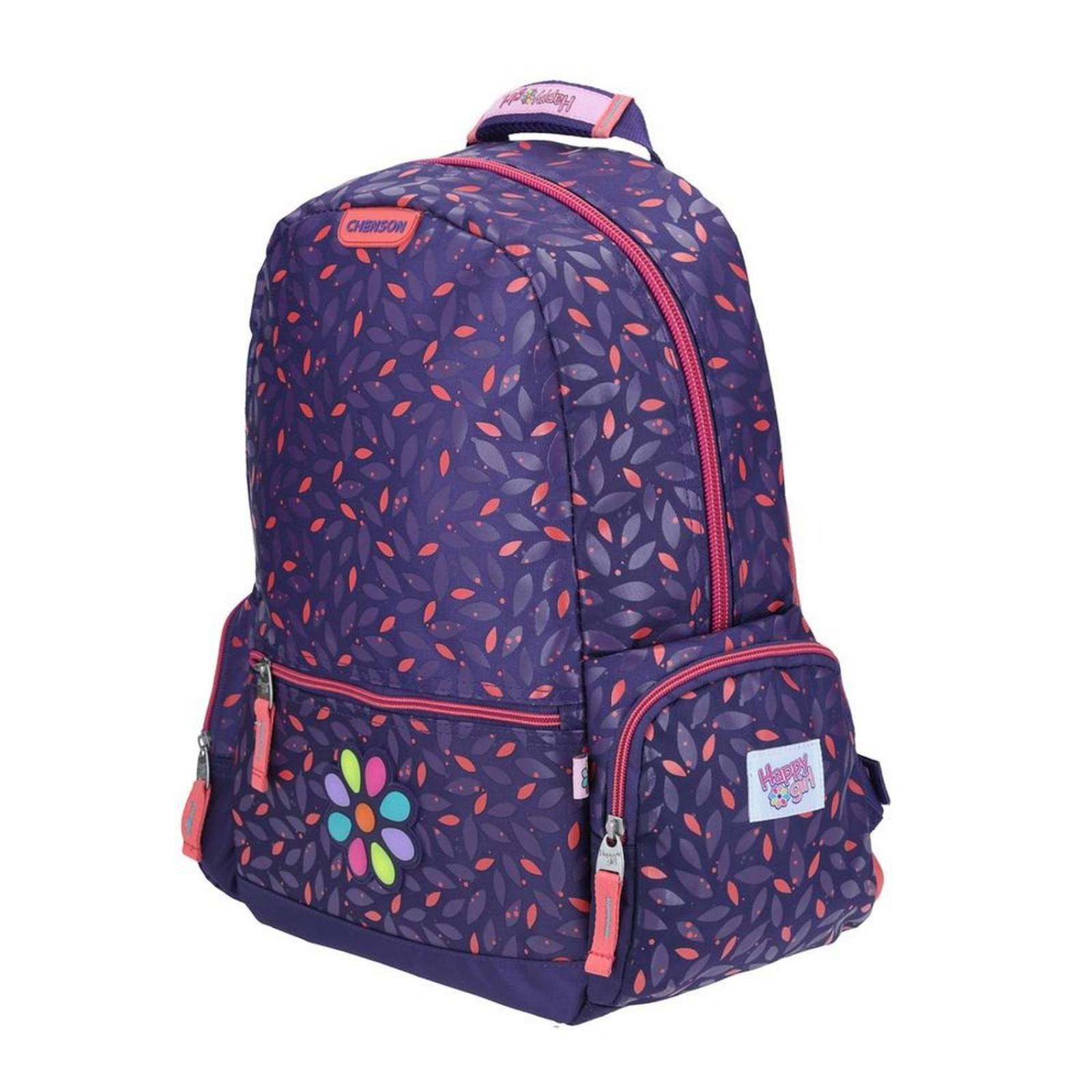 Mochila Grande Chenson Happy Girl Morado Clone 
