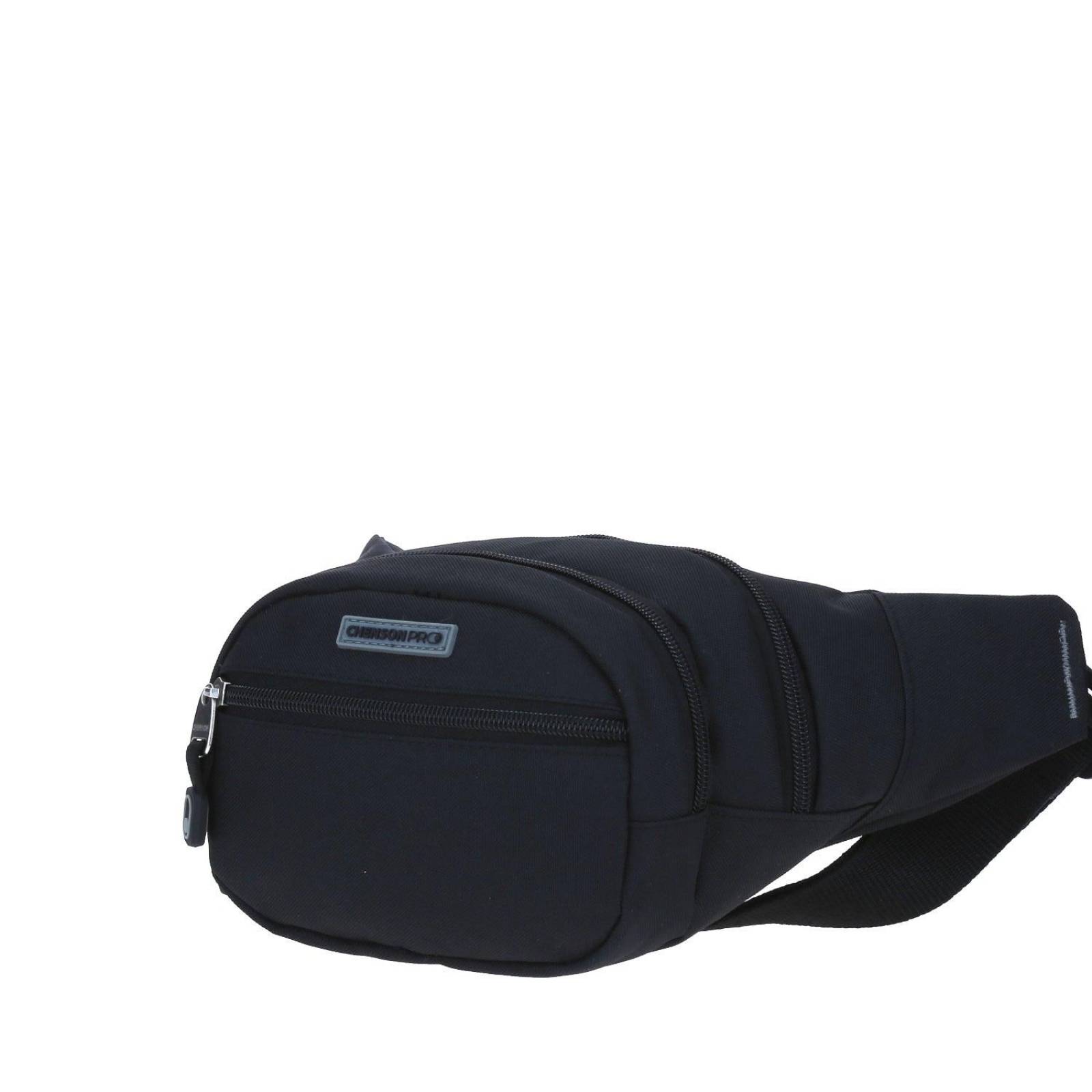 Cangurera Chenson Pro Viaje RAZE Unisex Negro chico doble compartimento
