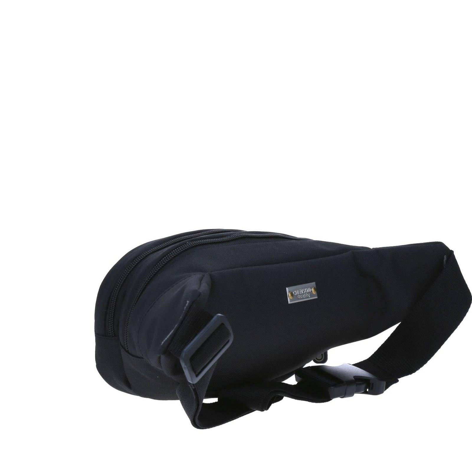 Cangurera Chenson Pro Viaje RAZE Unisex Negro chico doble compartimento