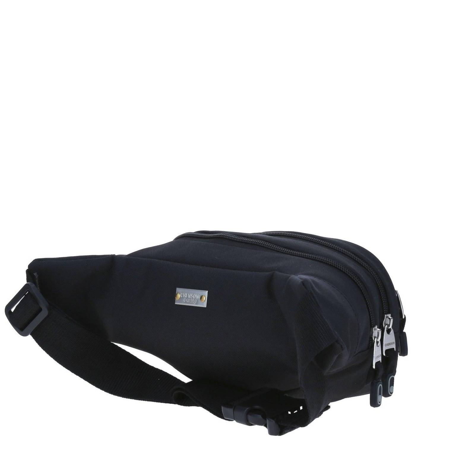 Cangurera Chenson Pro Viaje RAZE Unisex Negro chico doble compartimento