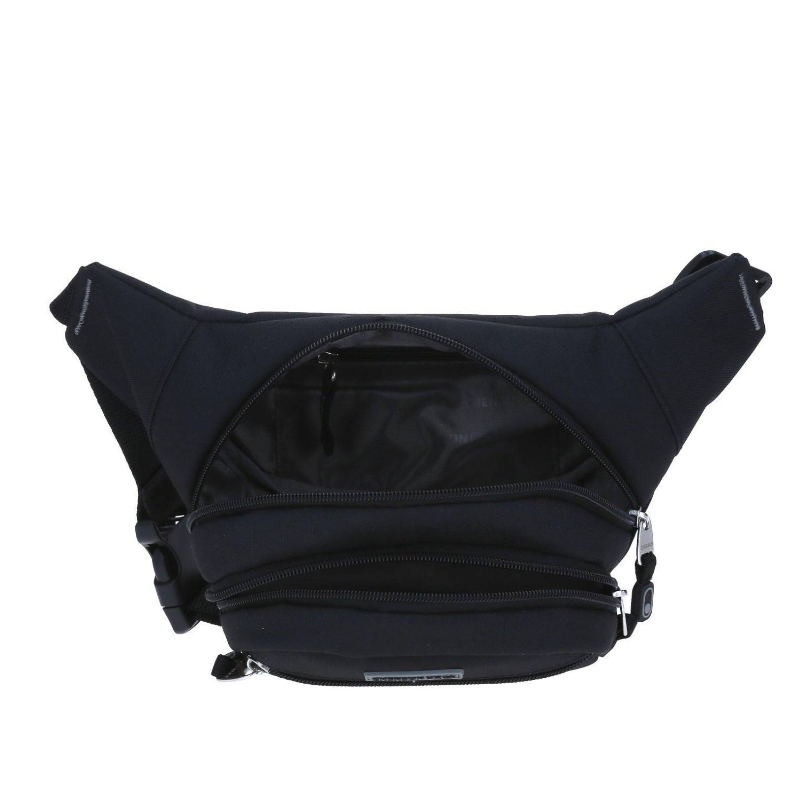 Cangurera Chenson Pro Viaje RAZE Unisex Negro chico doble compartimento