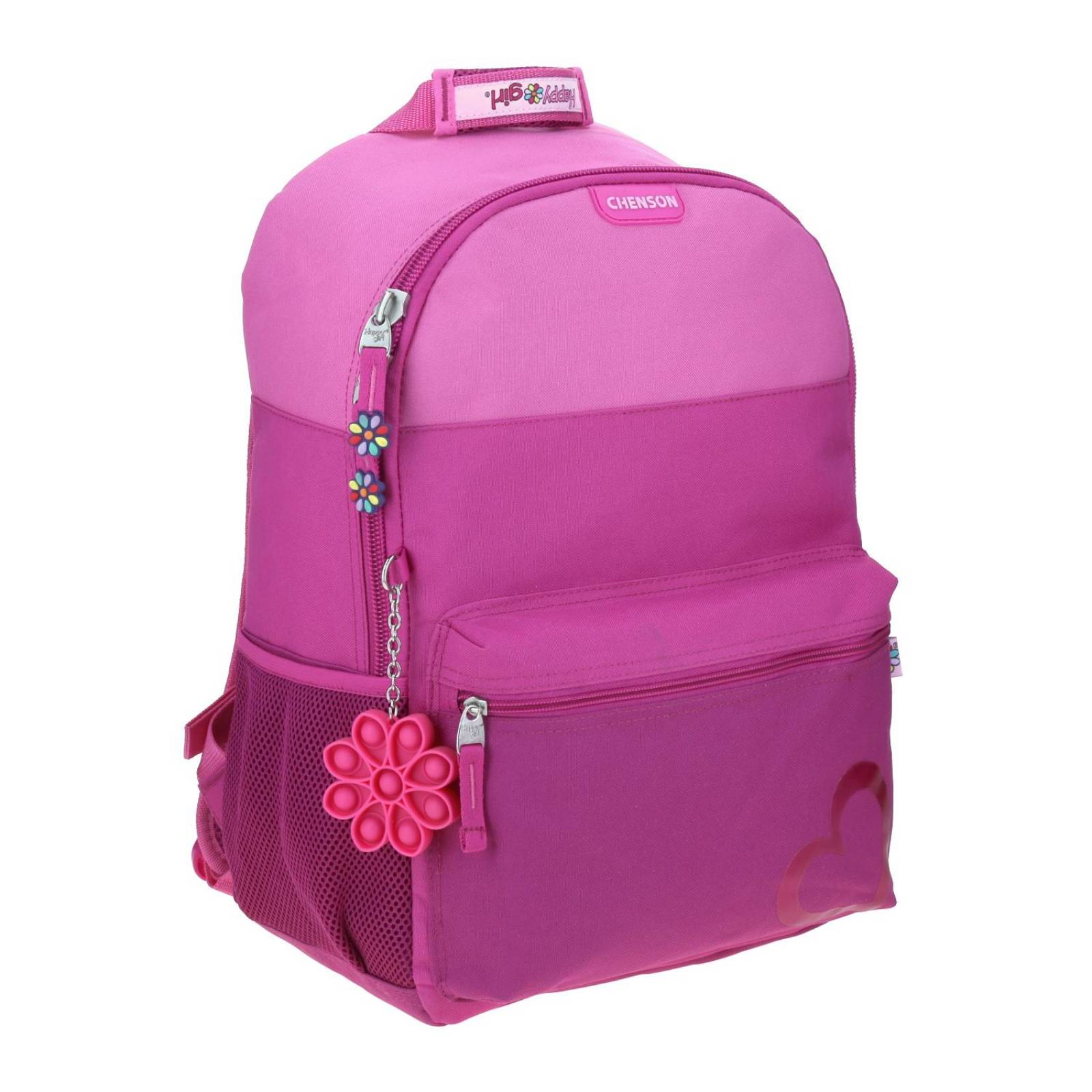 Mochila Grande Rosa Chenson Happy Girl Primaria CHEIN para niña Porta tablet de hasta 10". 