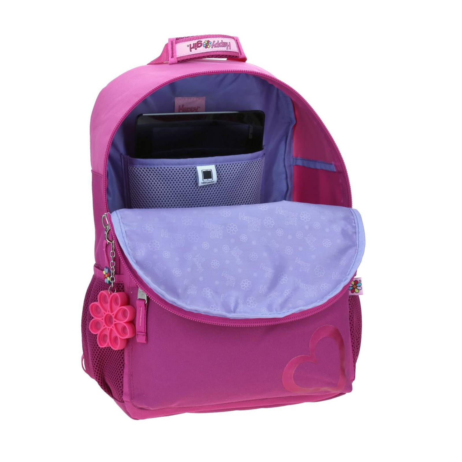 Mochila Grande Rosa Chenson Happy Girl Primaria CHEIN para niña Porta tablet de hasta 10". 