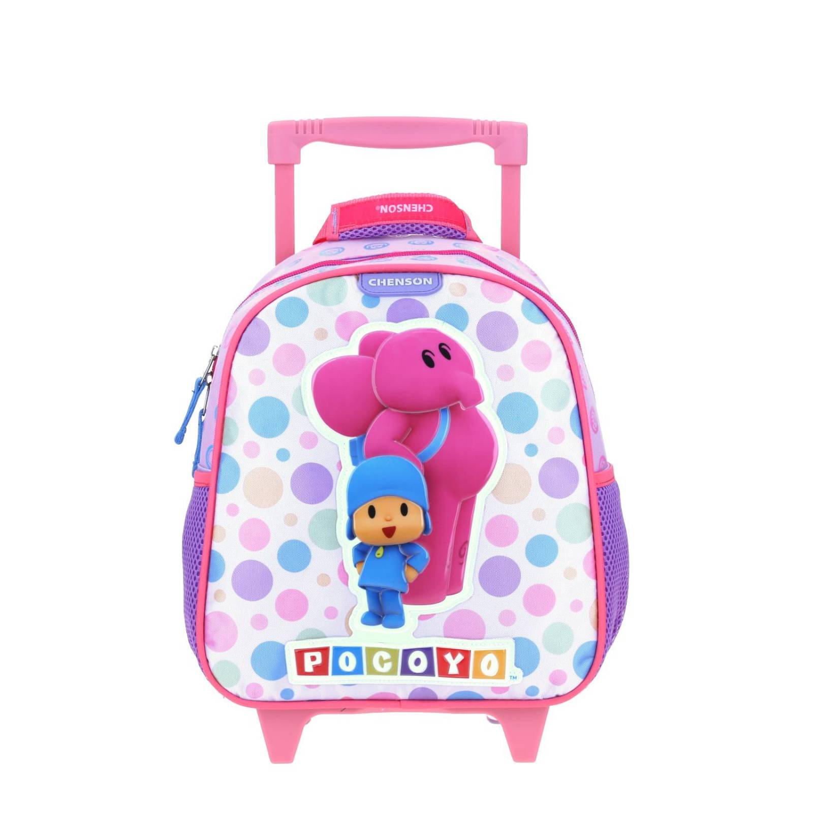 Mochila con Ruedas Chico Violeta Chenson Pocoyo Kinder PAIRCO para niña
