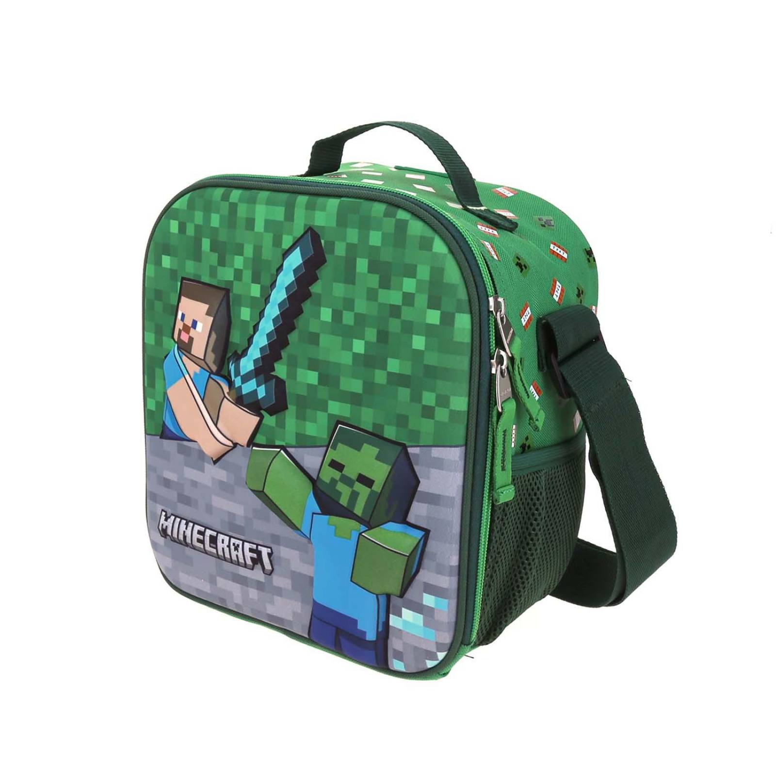 Lonchera Chico Verde Chenson Minecraft Primaria FAIGT para niño 