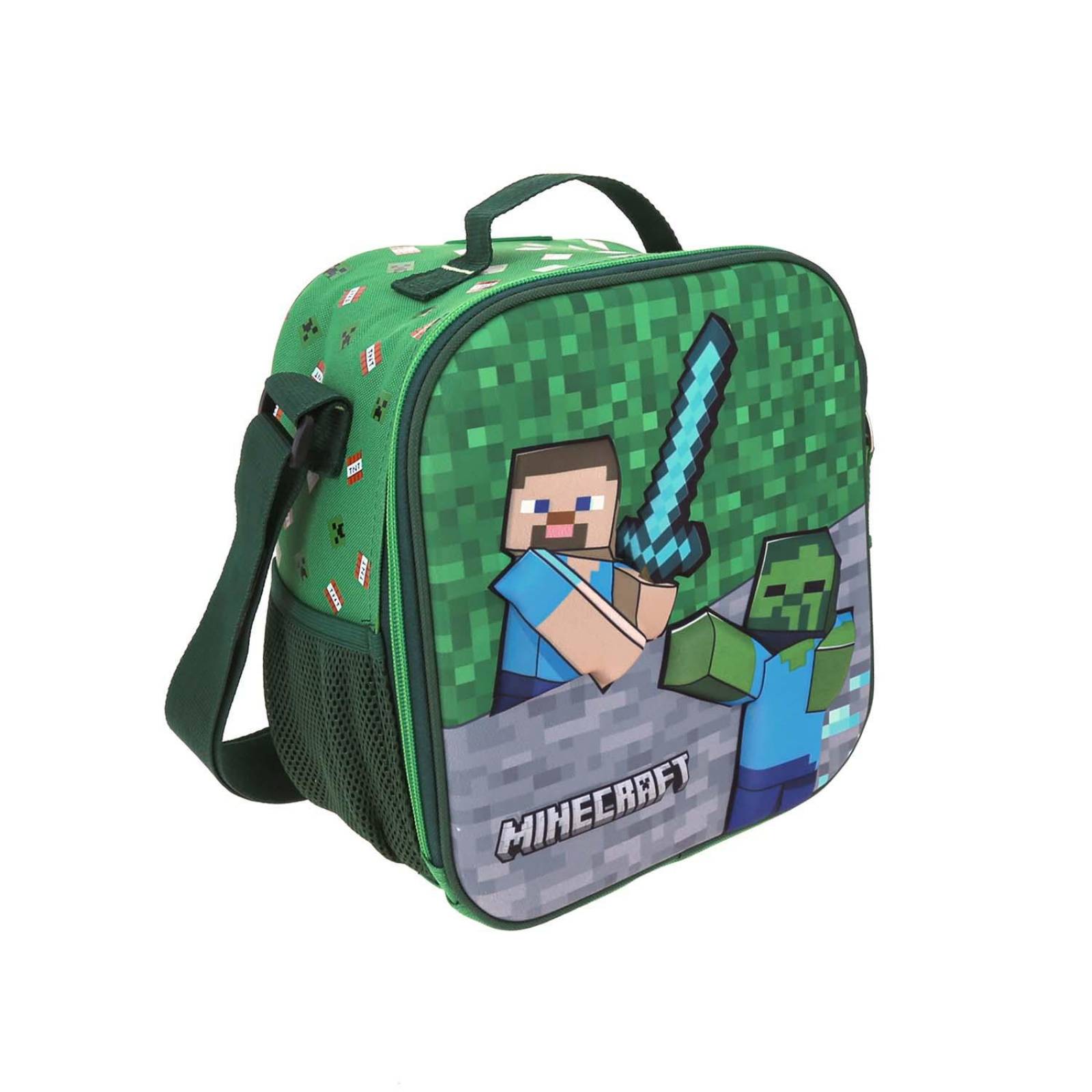 Lonchera Chico Verde Chenson Minecraft Primaria FAIGT para niño 