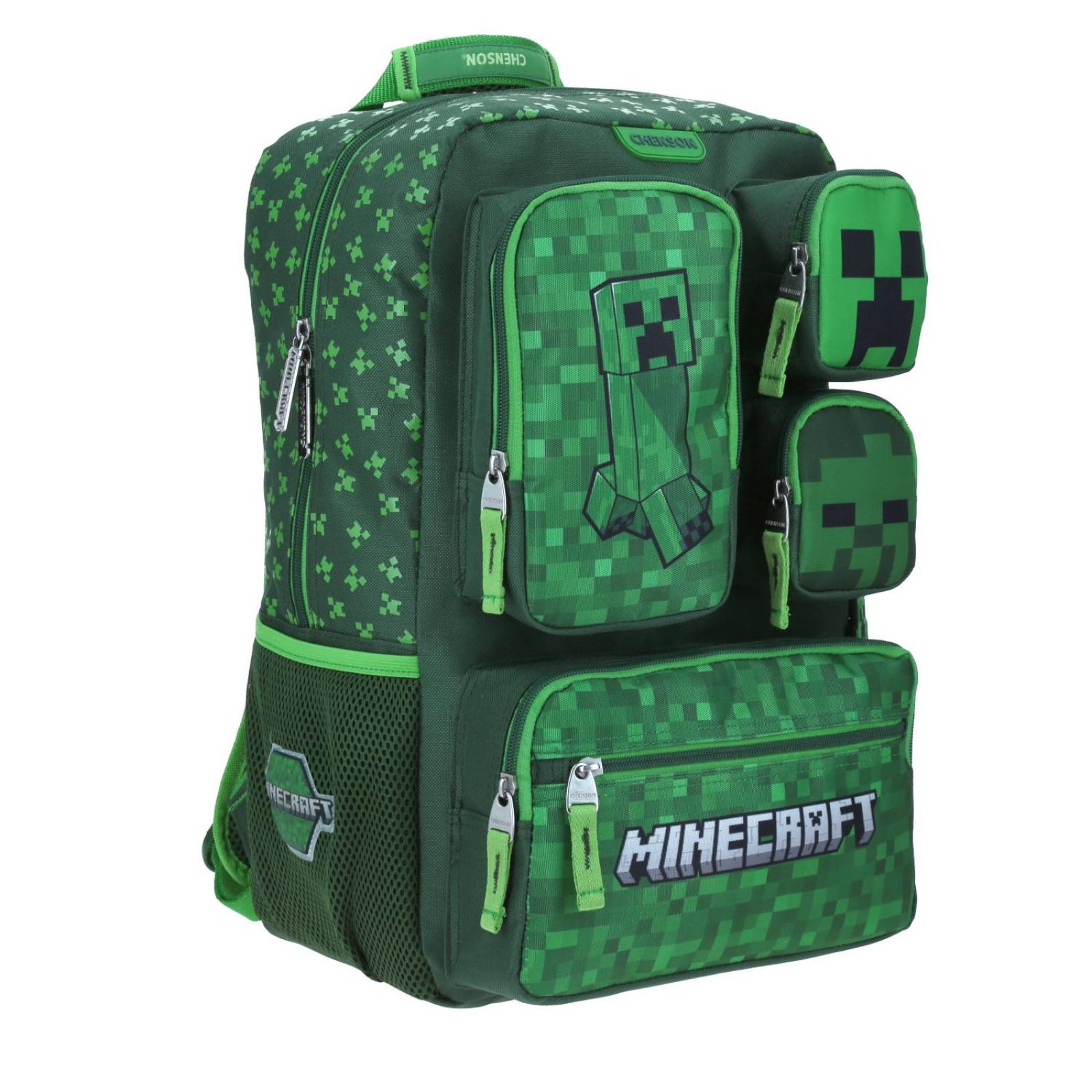 Mochila Grande Verde Chenson Minecraft Primaria BROCK para niño 