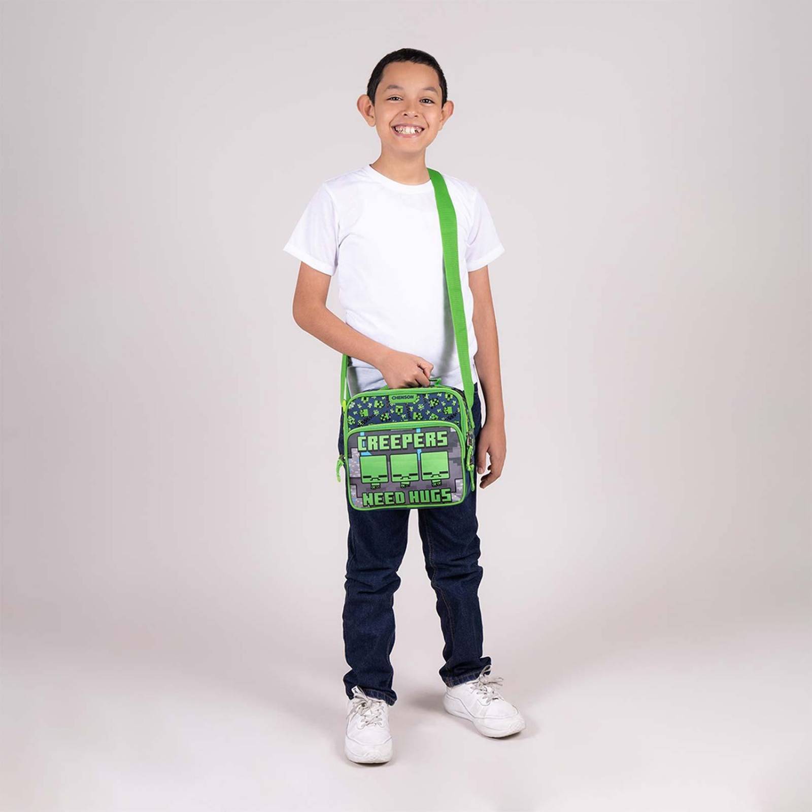 Lonchera unitalla Chenson Minecraft Azul PERIOUS para niño de primaria 