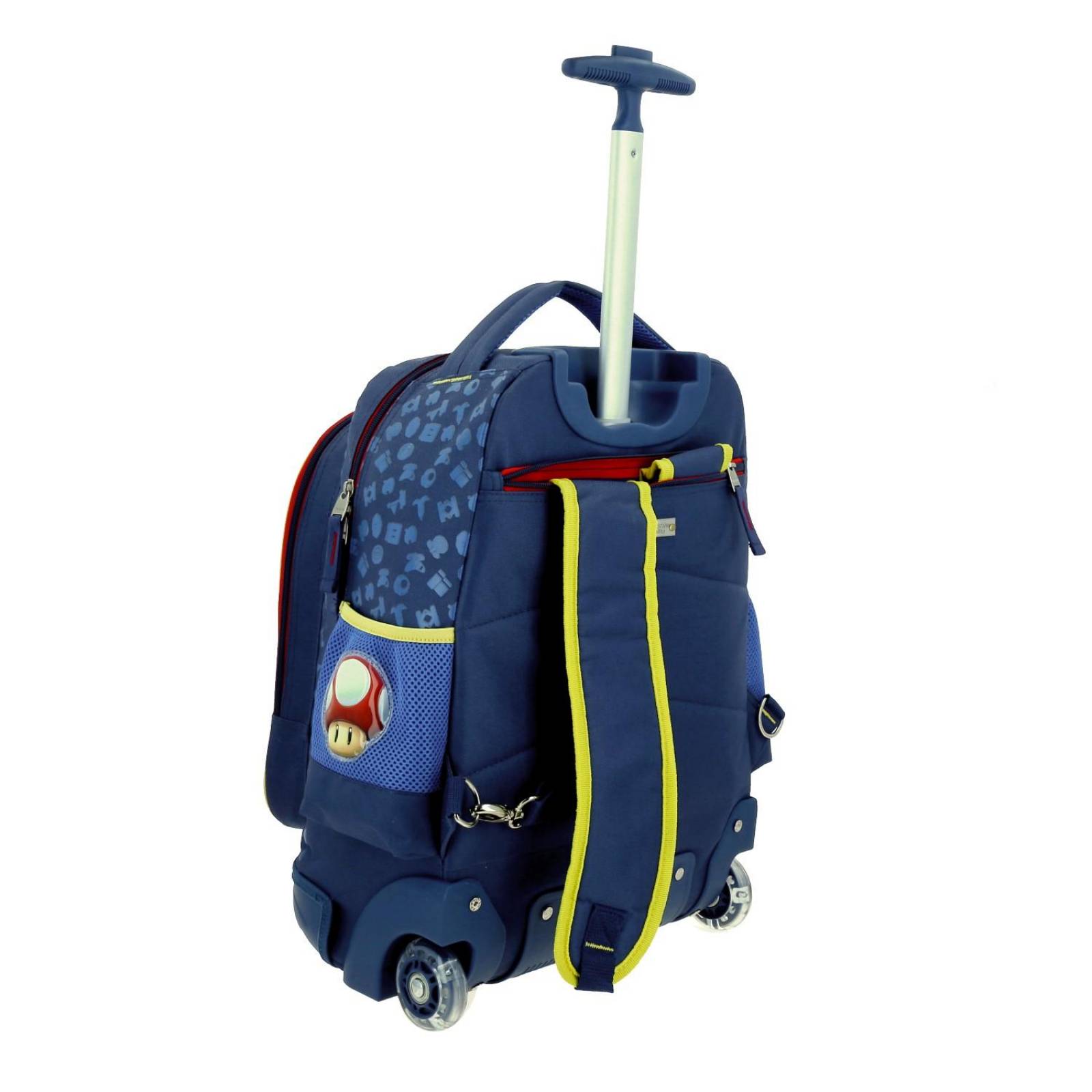 Mochila con Ruedas grande Escolar Chenson Mario Bros Azul 