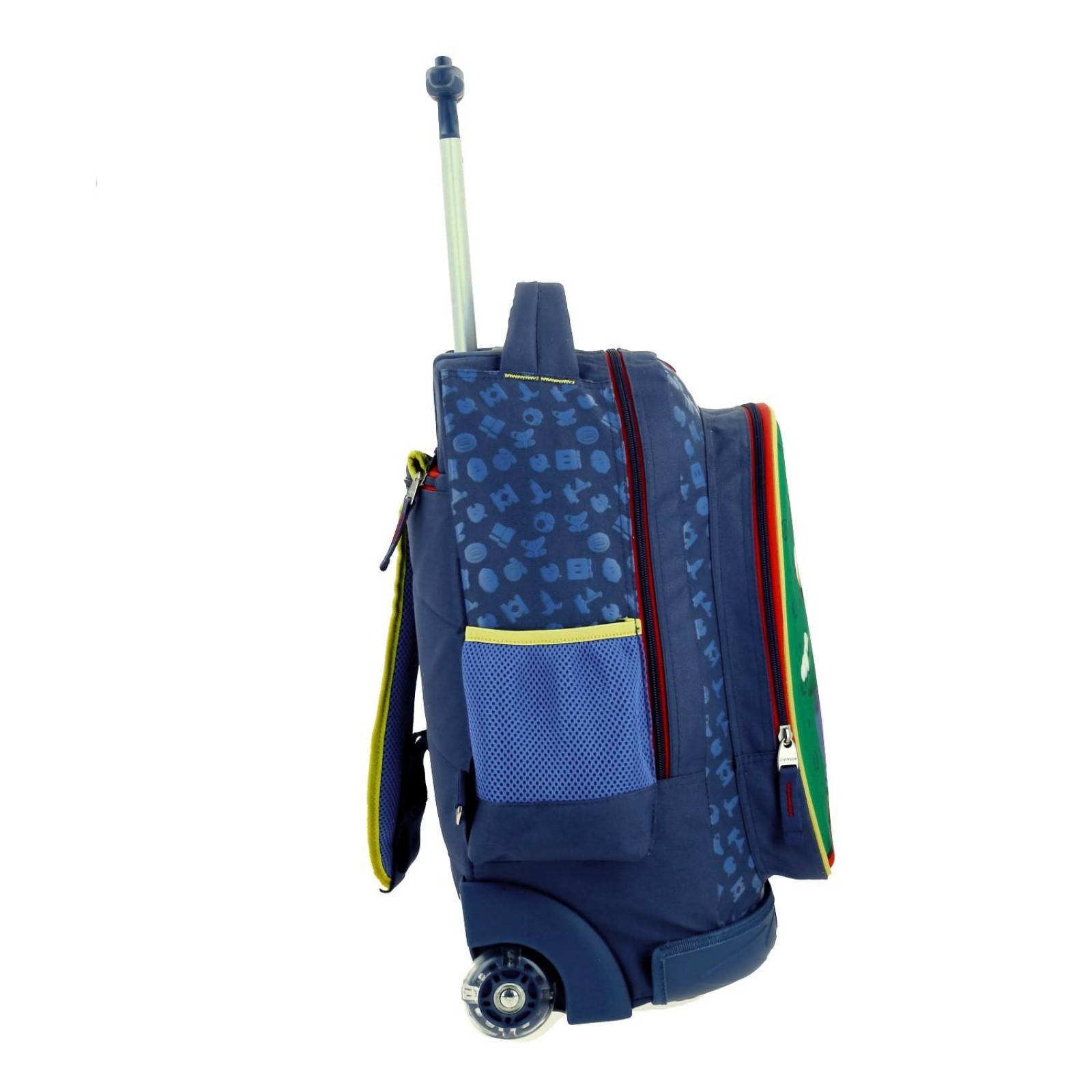 Mochila con Ruedas grande Escolar Chenson Mario Bros Azul 