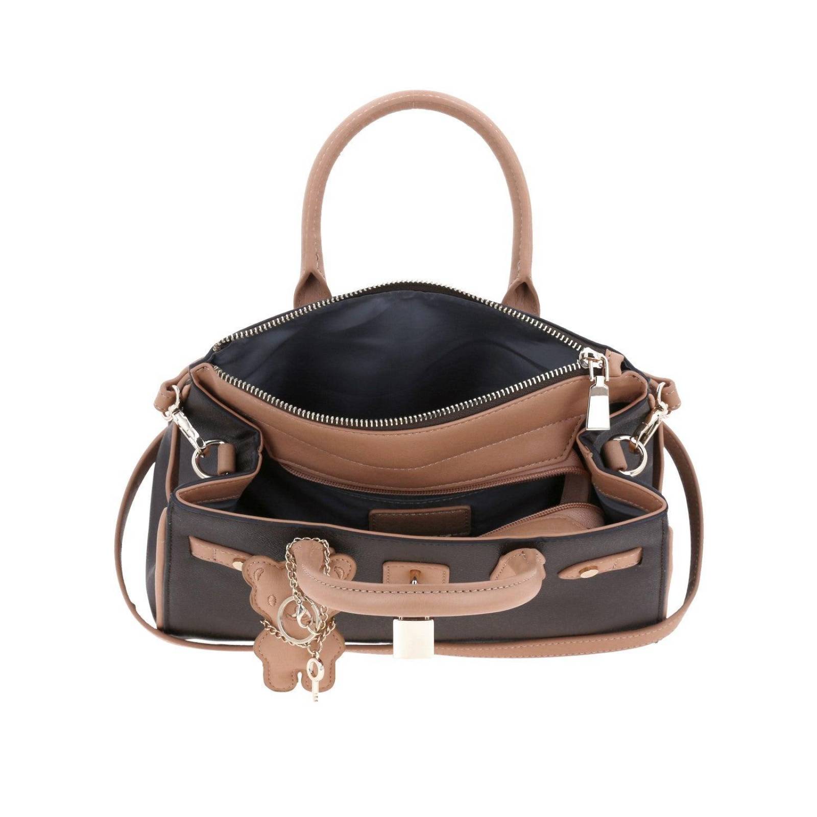 Bolso de dama Satchel mediana MADISON Café NELSON