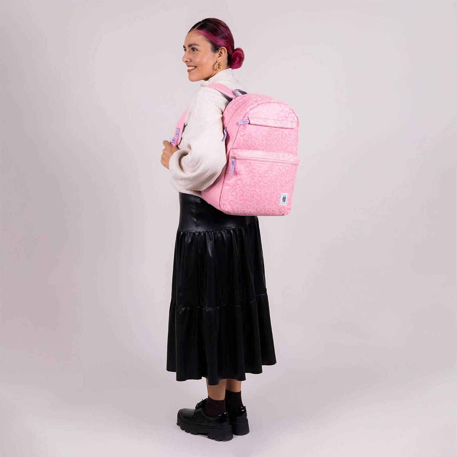 Mochila grande 1818 Unisex COLORS24 Rosa 