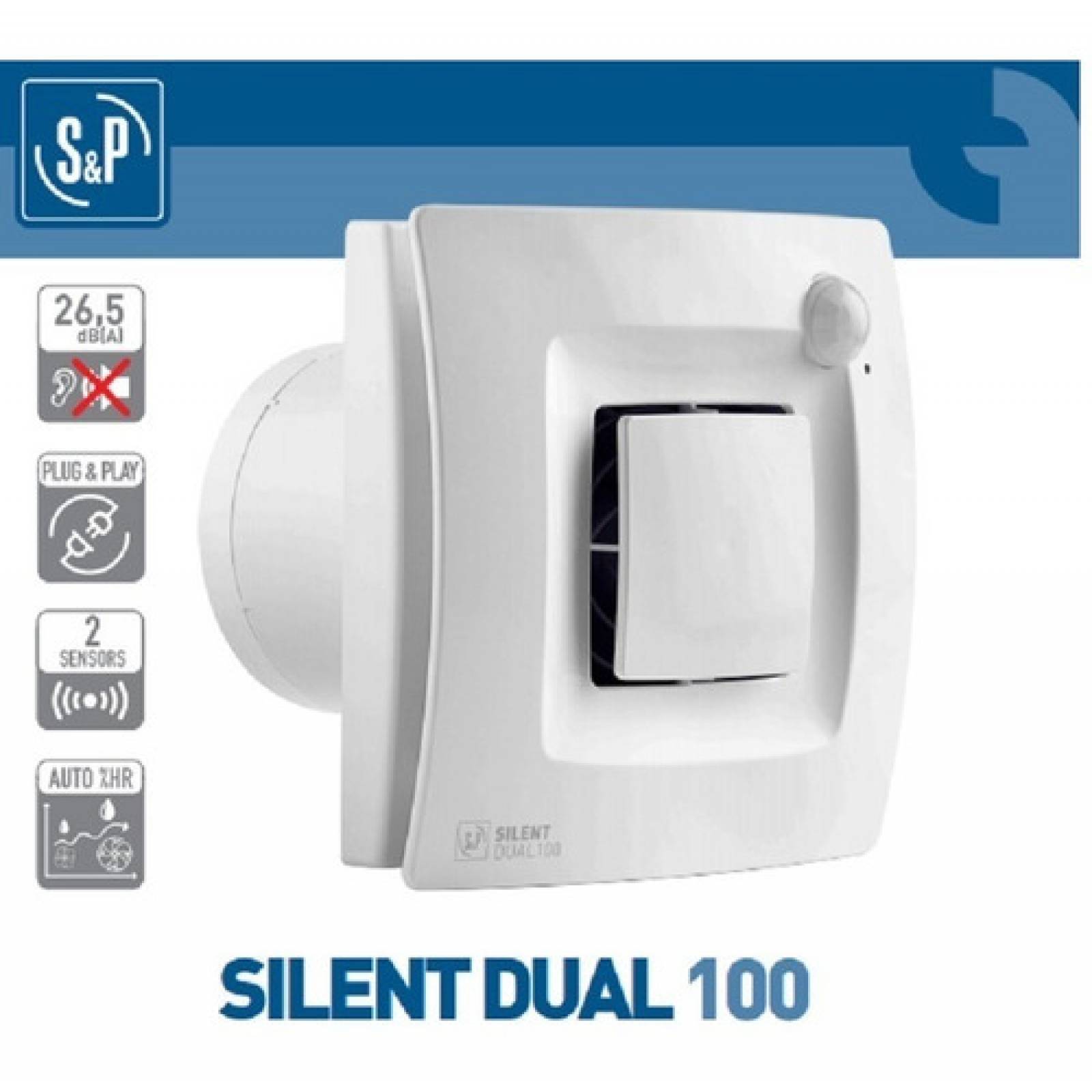 Extractor Para Baño Inteligente Silent Dual 100 Soler&palau