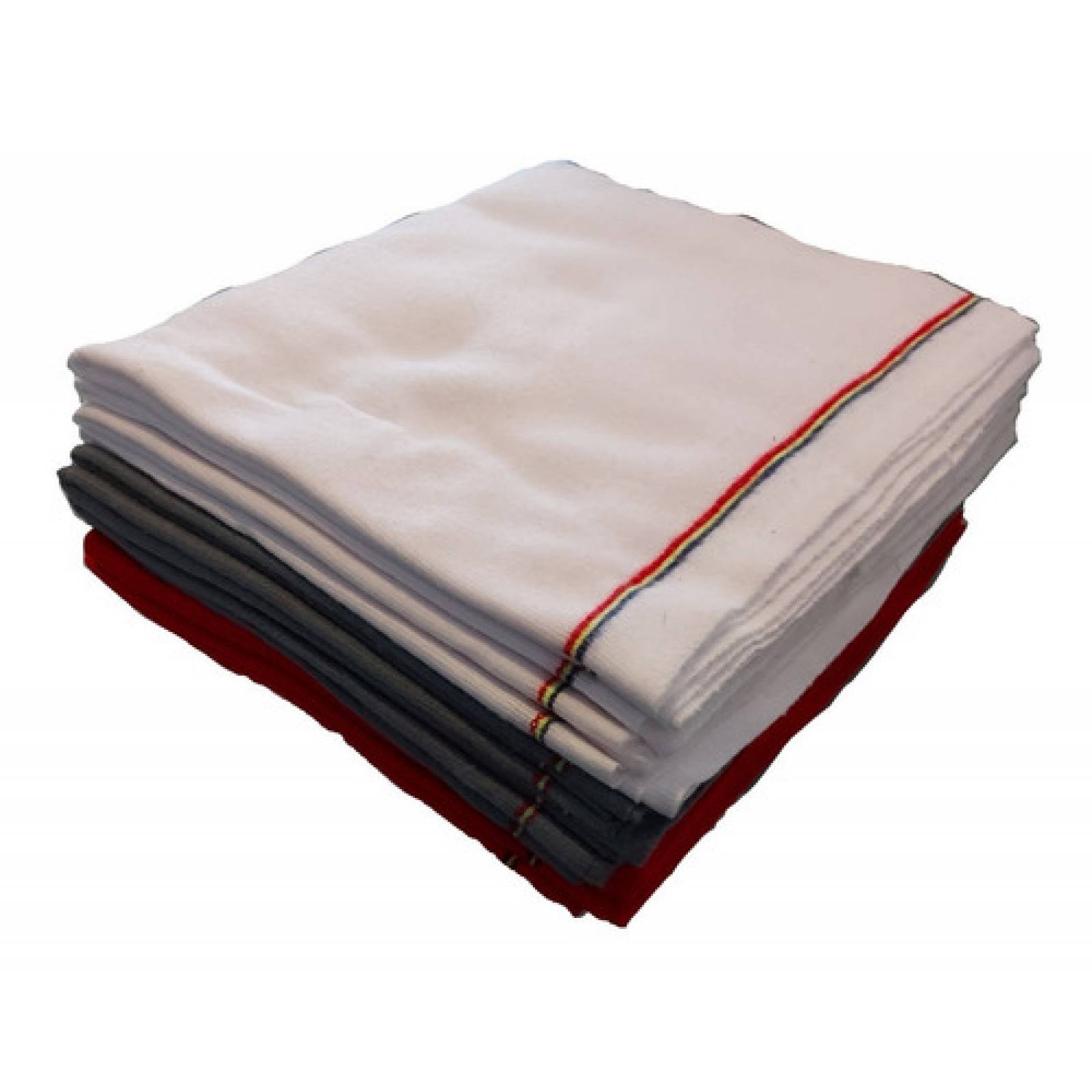 Paq. 12 Franelas 100 X 50 Cm Rojo, Blanco Y Gris Extra Fina