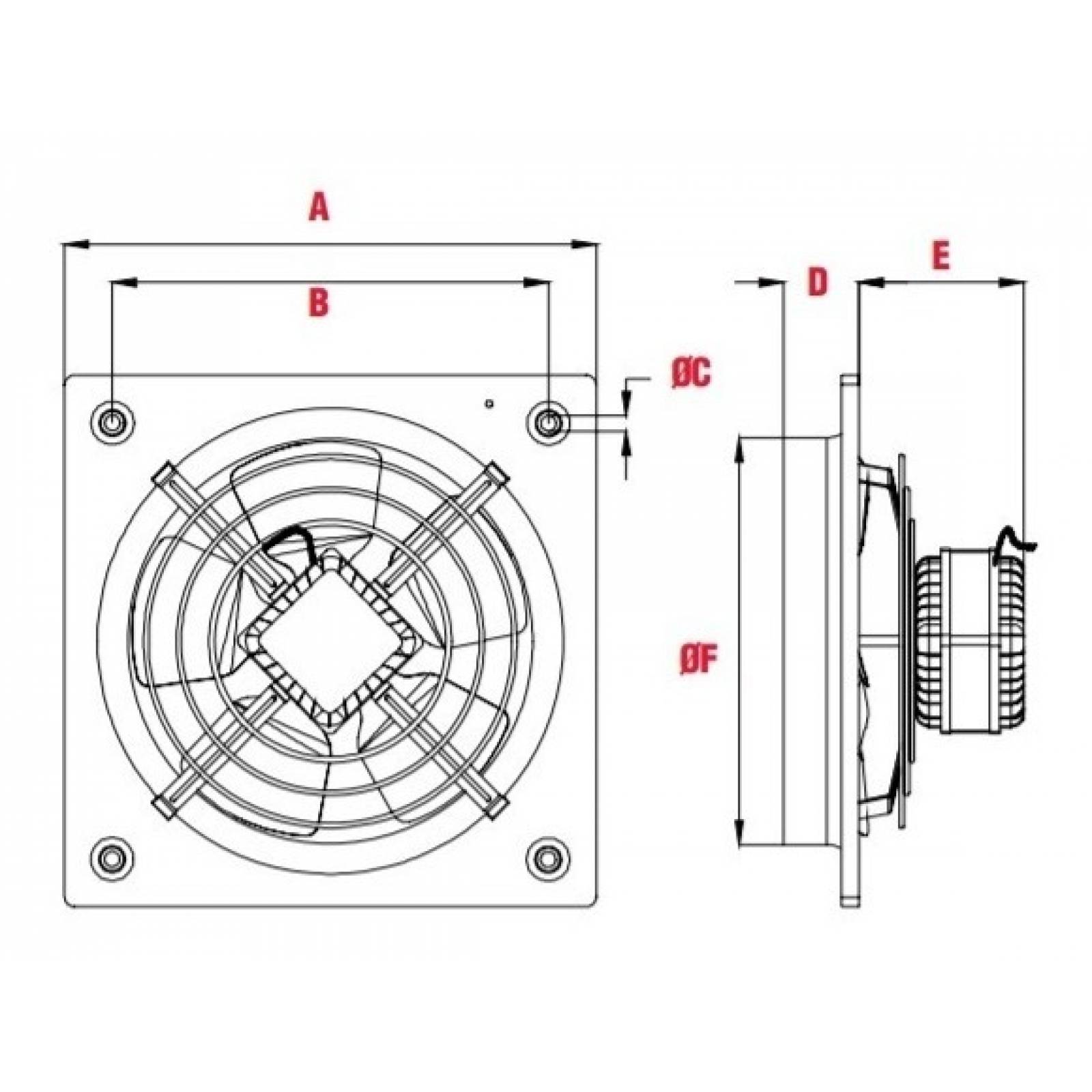 Extractor De Aire Industrial Para Muro S&p Hxm 200 20cm (8 )