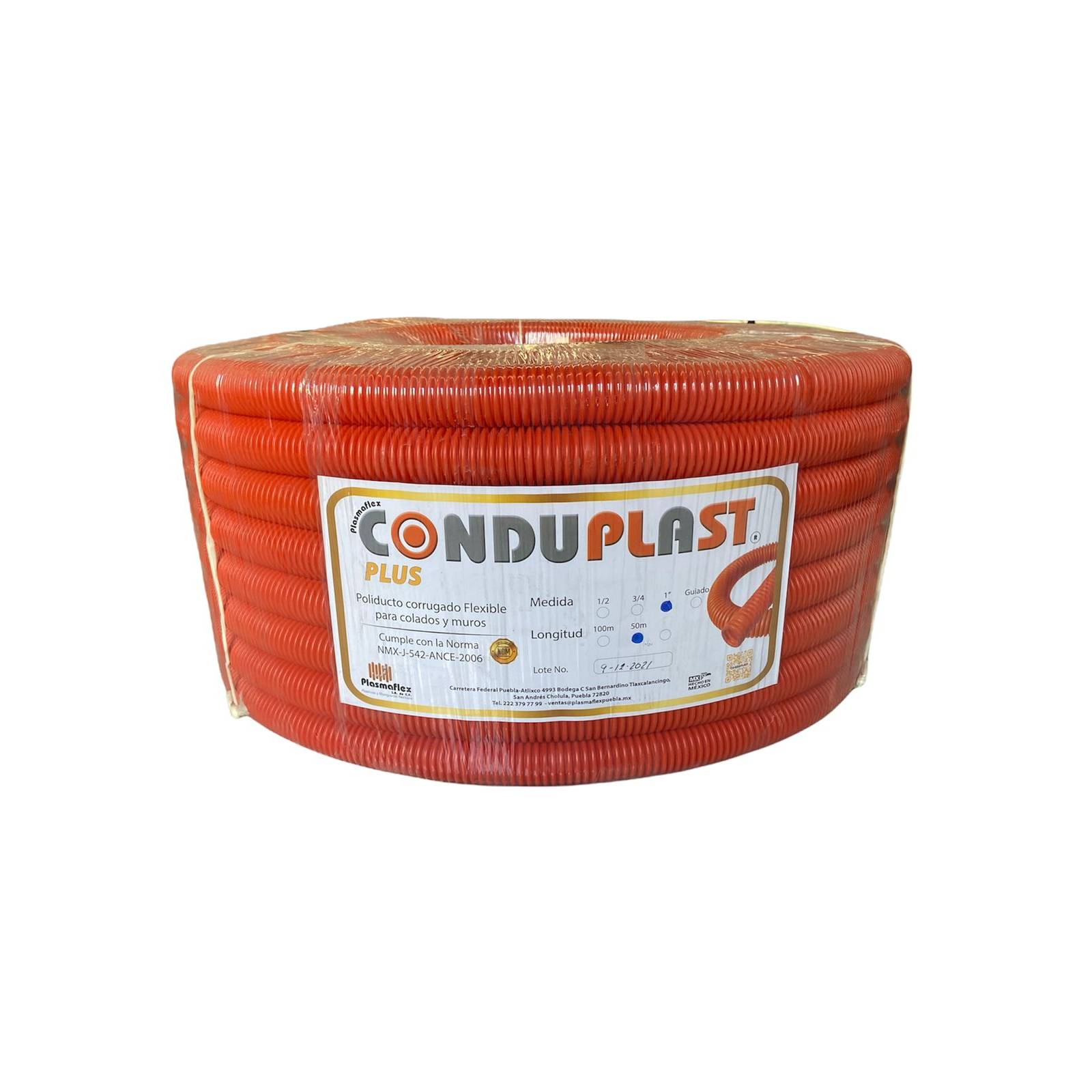 Tubo Poliducto Plus Flexible Naranja 1 X 50m Conduplast