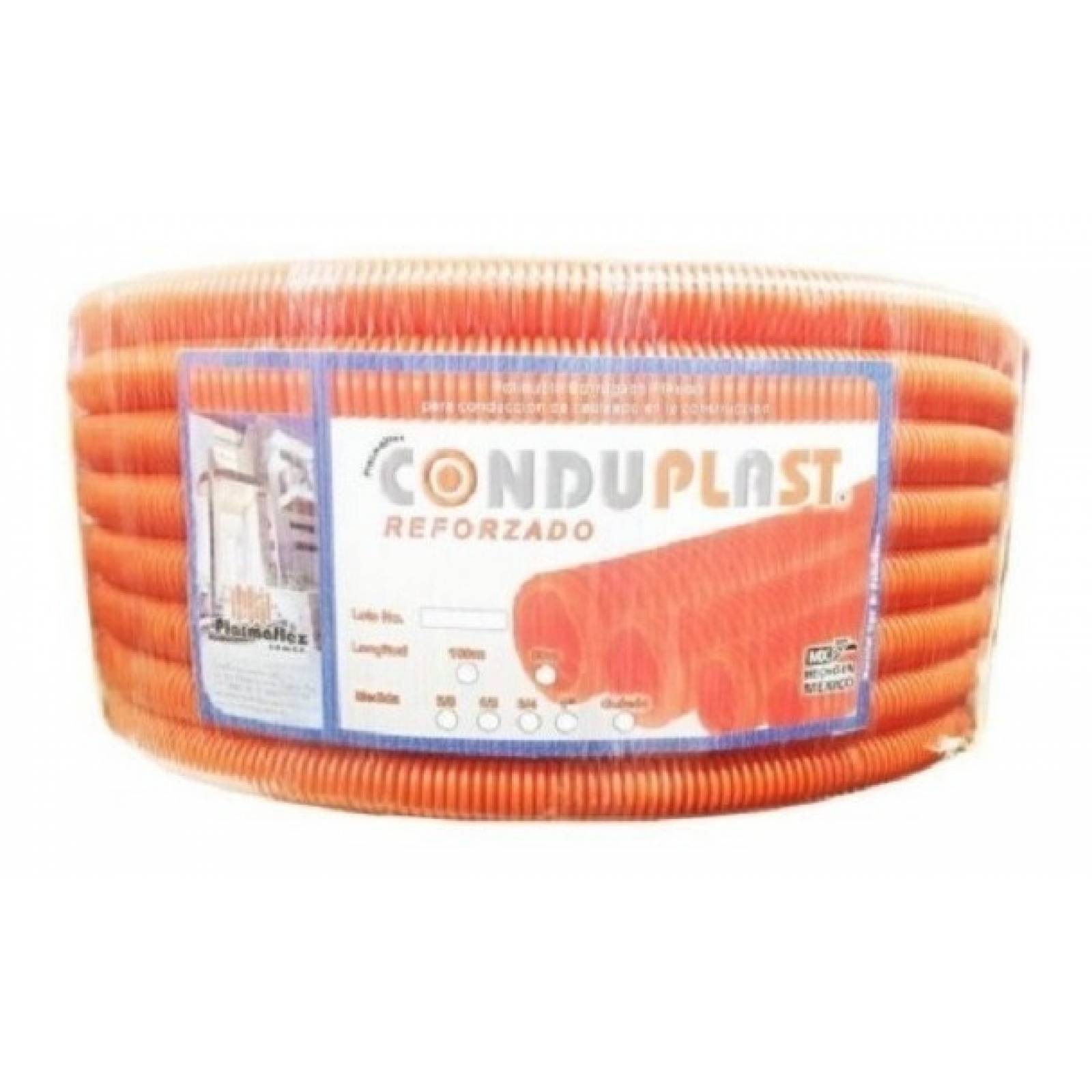 Tubo Poliducto Plus Flexible Naranja 1 X 50m Conduplast