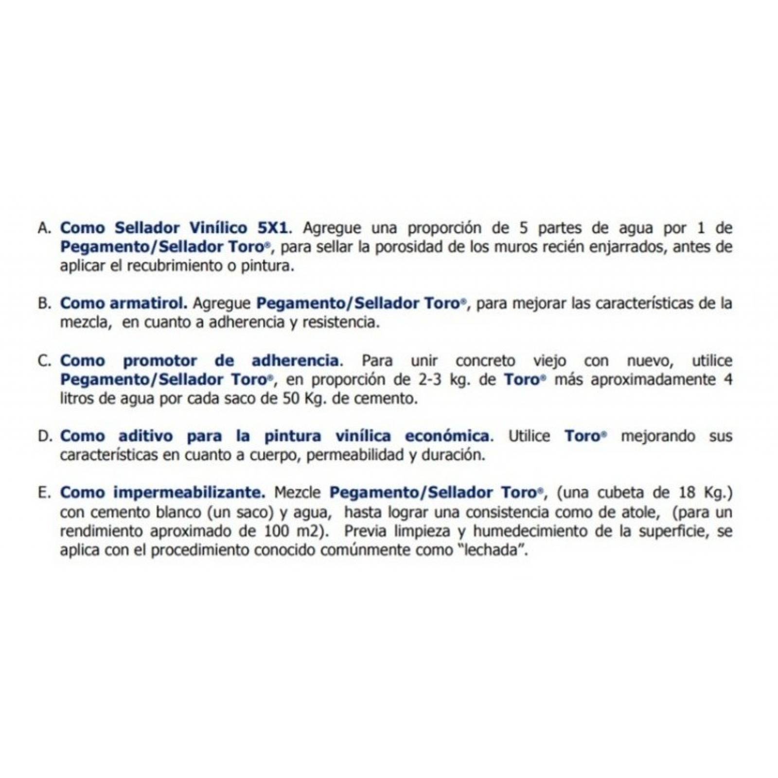 Pegamento Toro 1kg Sellador 5x1 Armatirol Etc