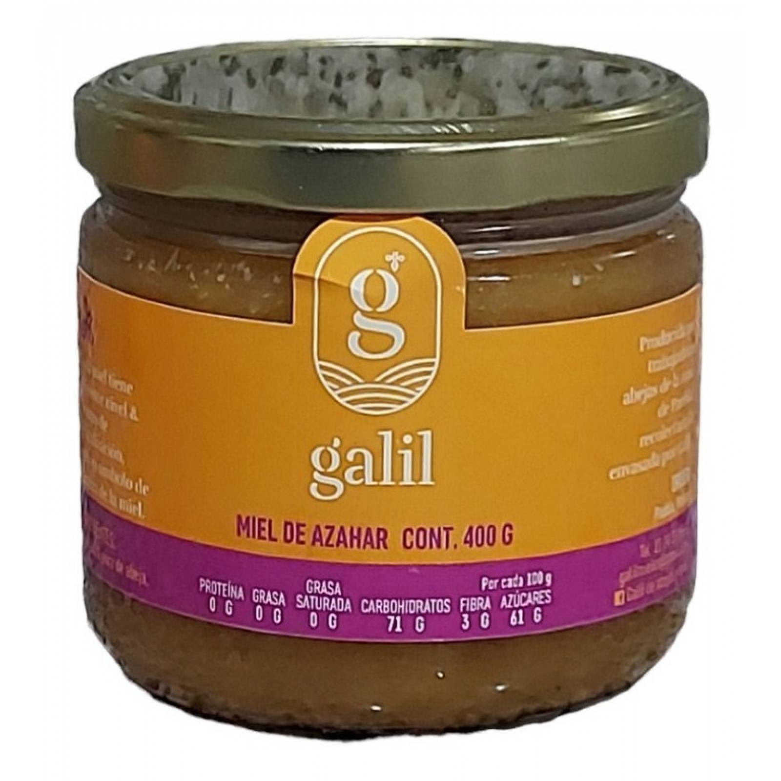 Miel De Abeja Pura Natural Orgánica Sustentable Azahar 400g