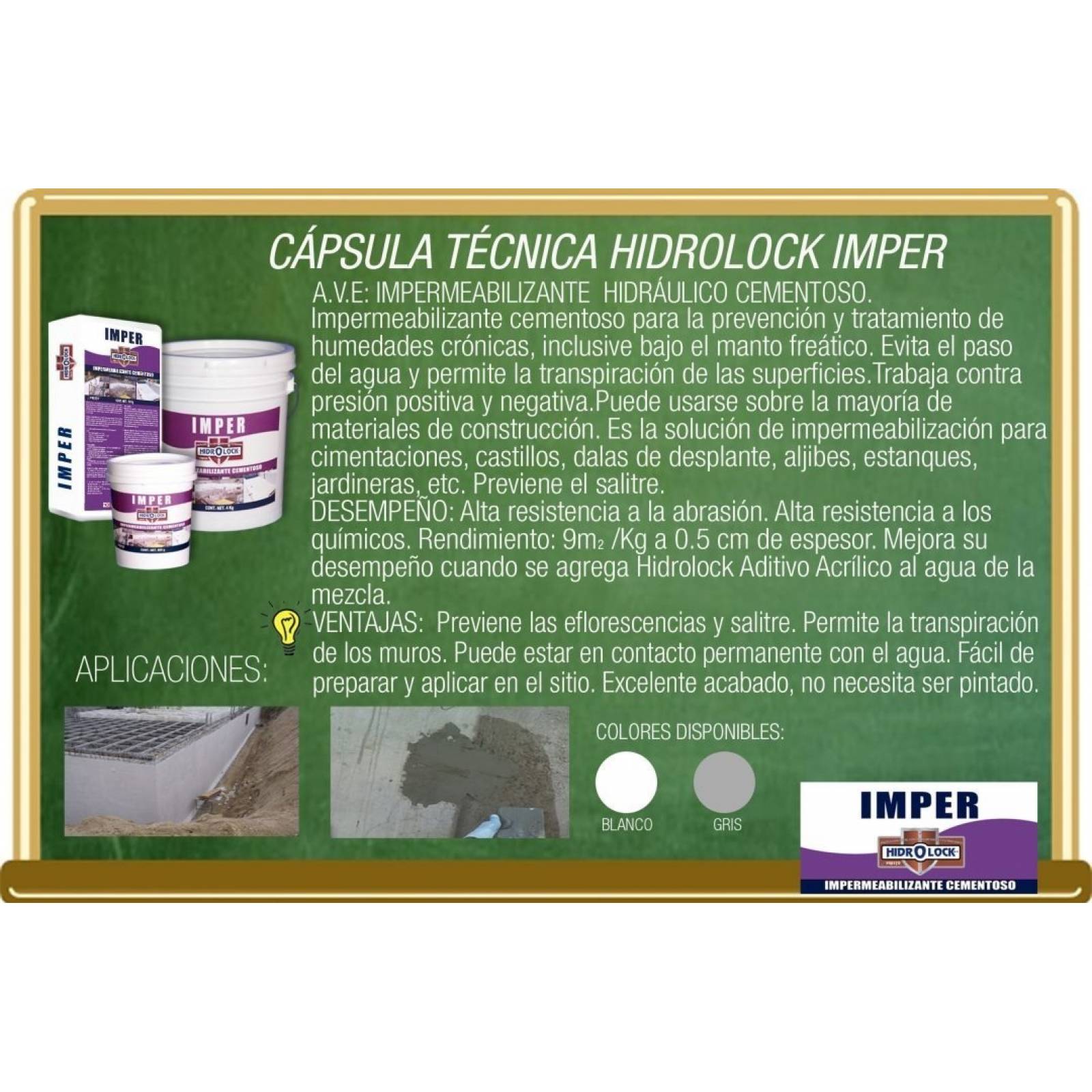 Impermeabilizante Cementoso Hidrolock Imper 25kg