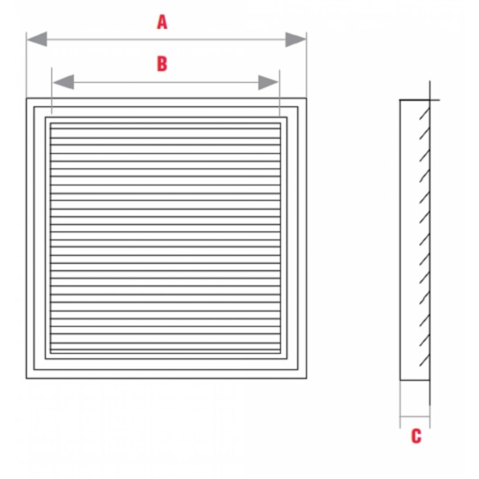 Rejilla Persiana Ventilación 350x350mm Wg 350 Aluminio
