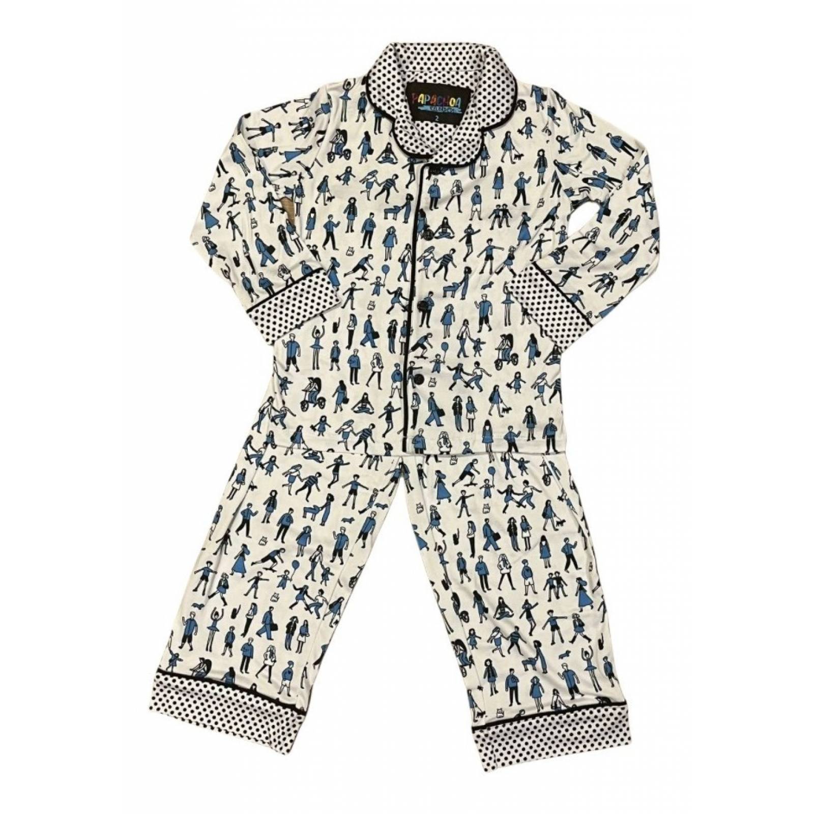 Pijama Manga Larga Y Pantalon Extra Suave Con Bolsa Papachoa
