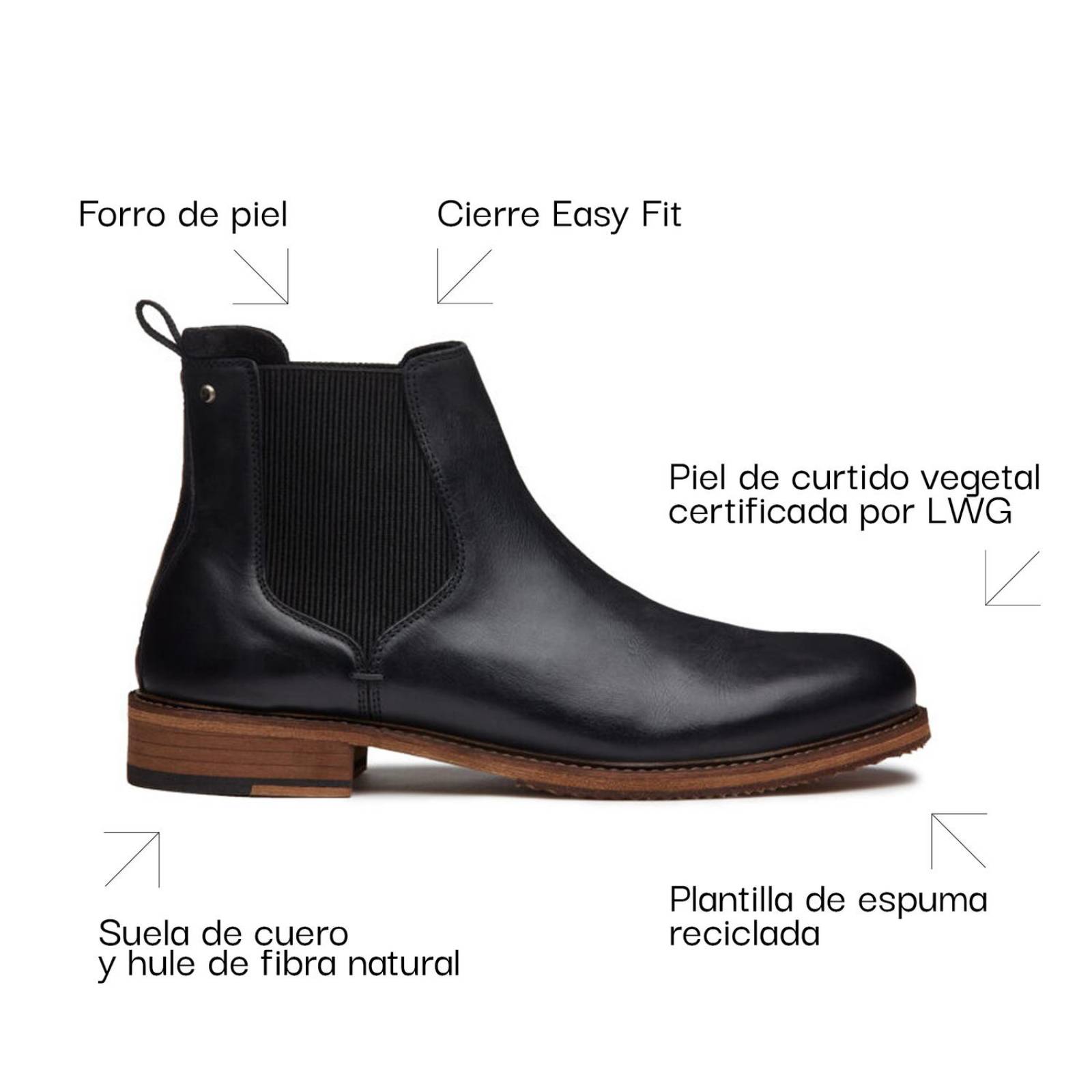 Bota Chelsea De Piel Paruno Y P2122492 Negro 