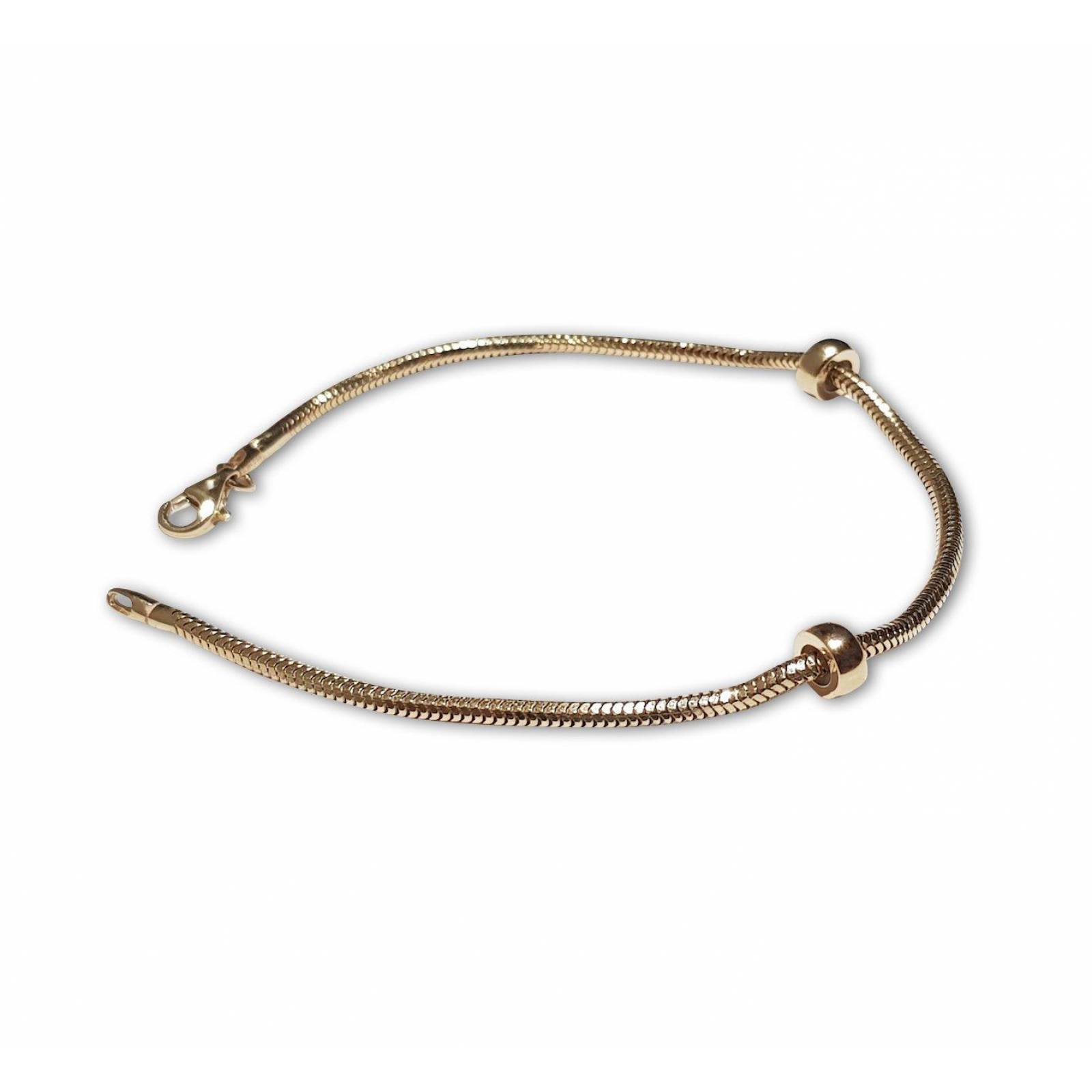 Hermosa Pulsera Pulso Estilo Pandora Oro Sólido 14k 