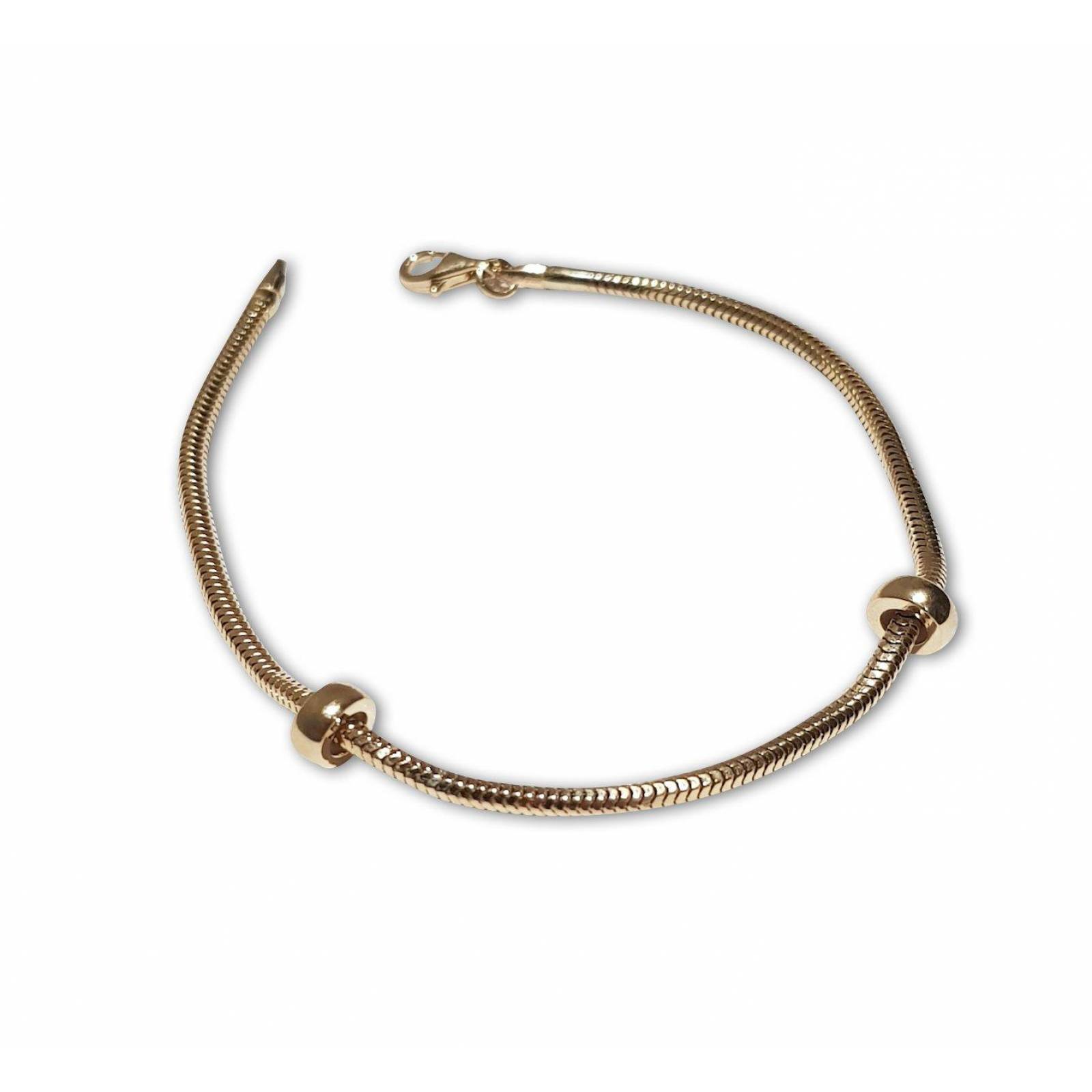 Hermosa Pulsera Pulso Estilo Pandora Oro Sólido 14k 