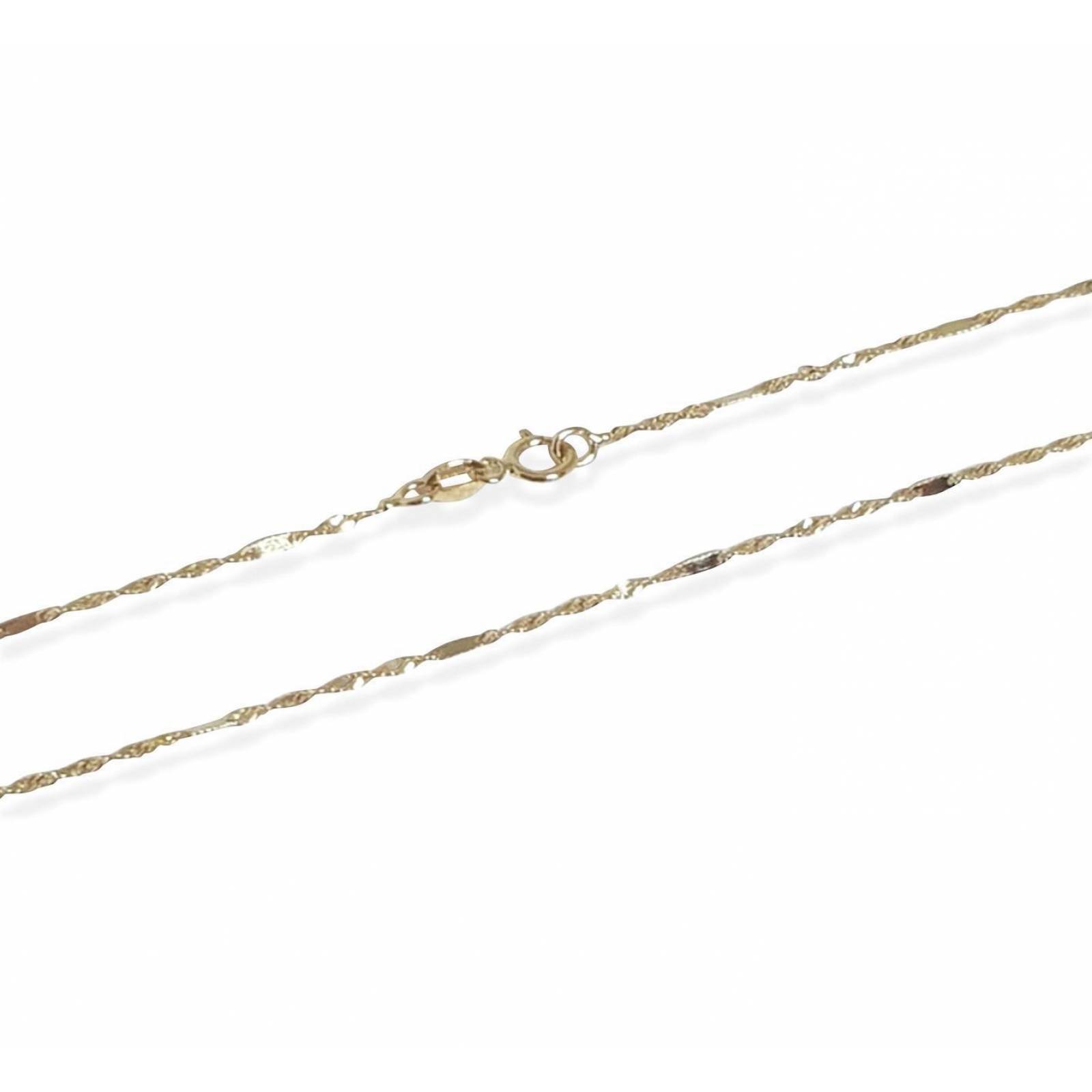 Cadena Estilo Singapur Oro Italiano Sólido 14k 40 cm 