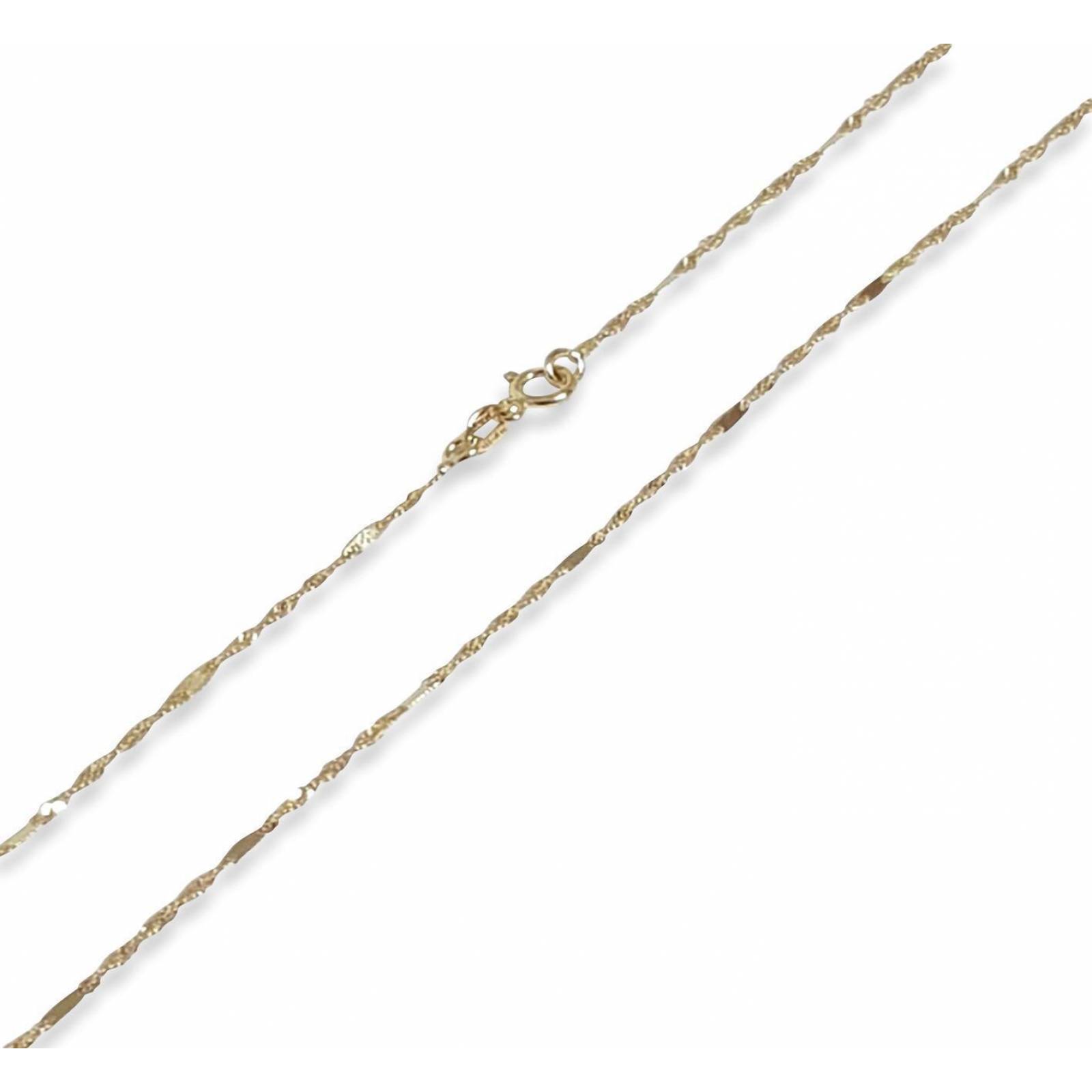 Cadena Estilo Singapur Oro Italiano Sólido 14k 40 cm 