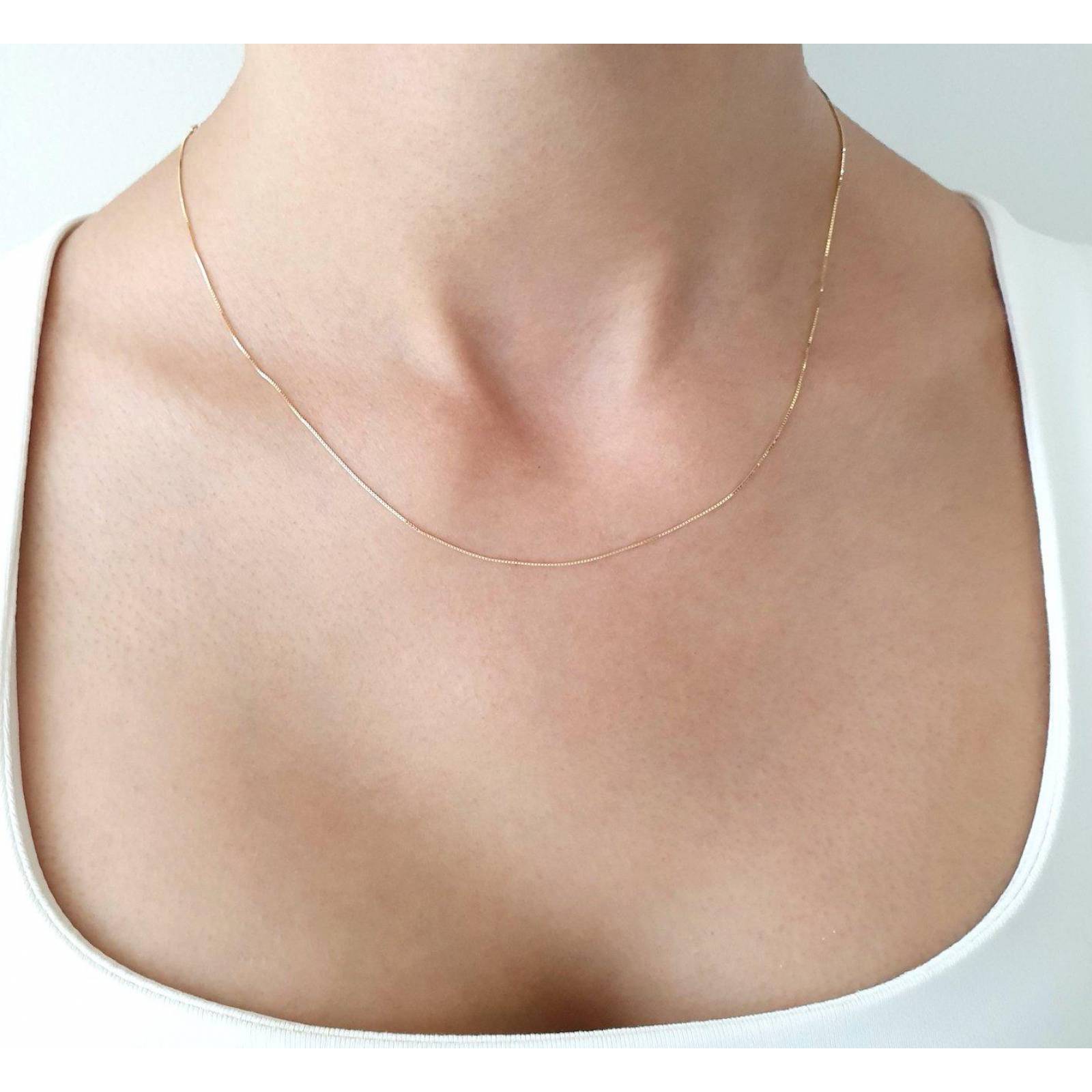 Cadena Cubo Oro Italiano Sólido 14k 45 Cm 