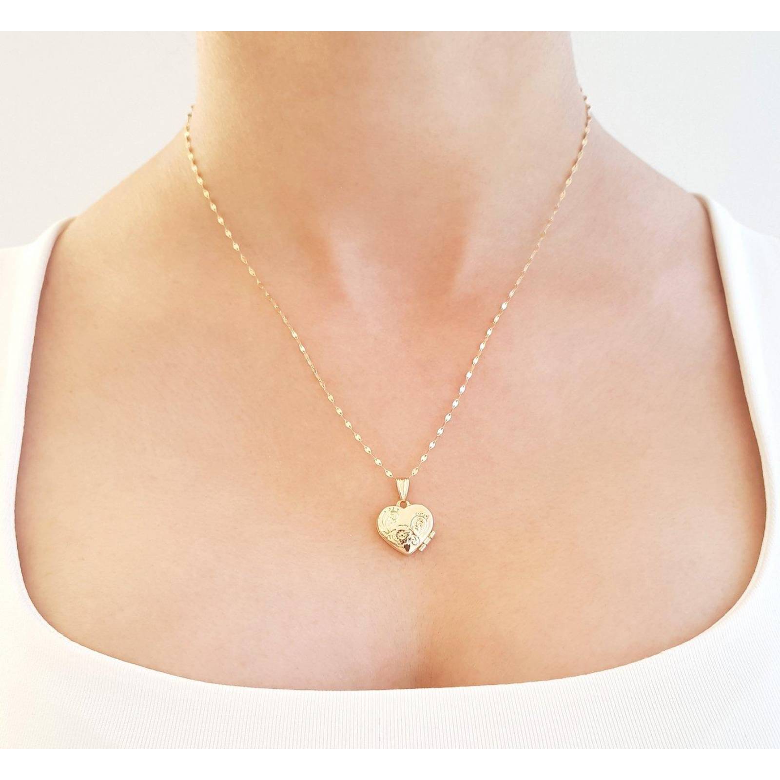 Dije Corazón Relicario Oro Sólido 10k 