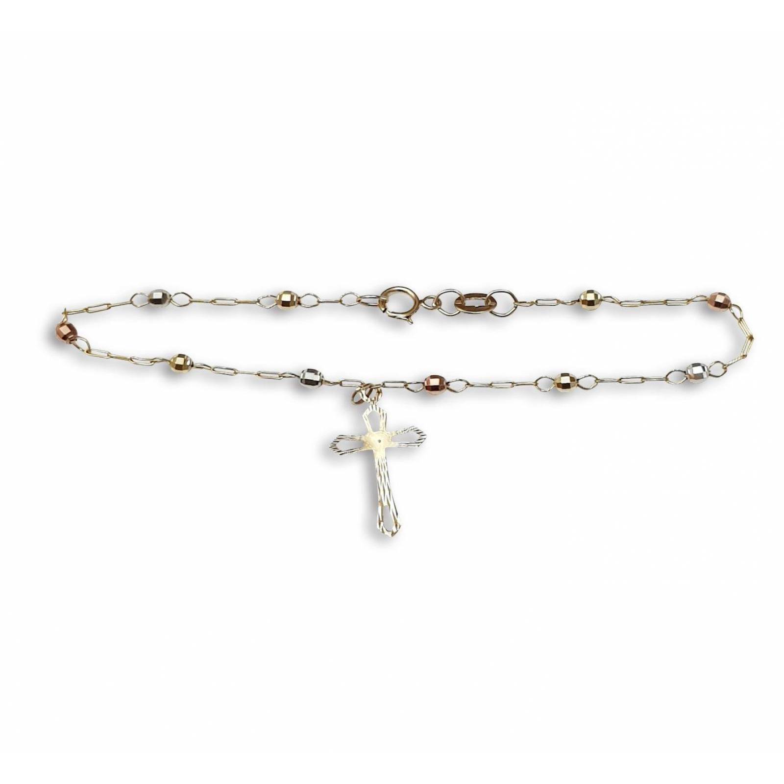 PULSERA MISTERIO 18 CM 3 OROS SÓLIDO 10K