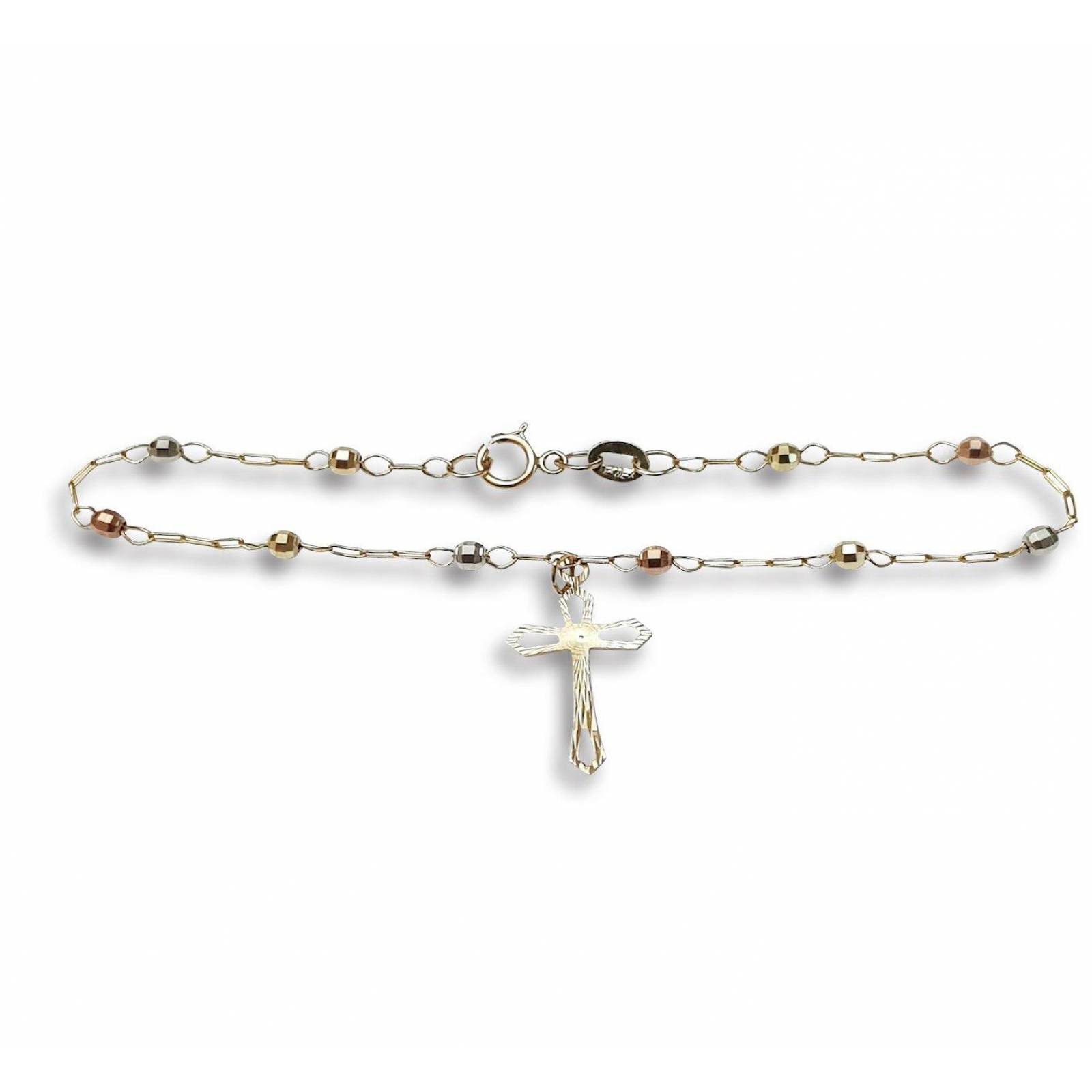 PULSERA MISTERIO 18 CM 3 OROS SÓLIDO 10K
