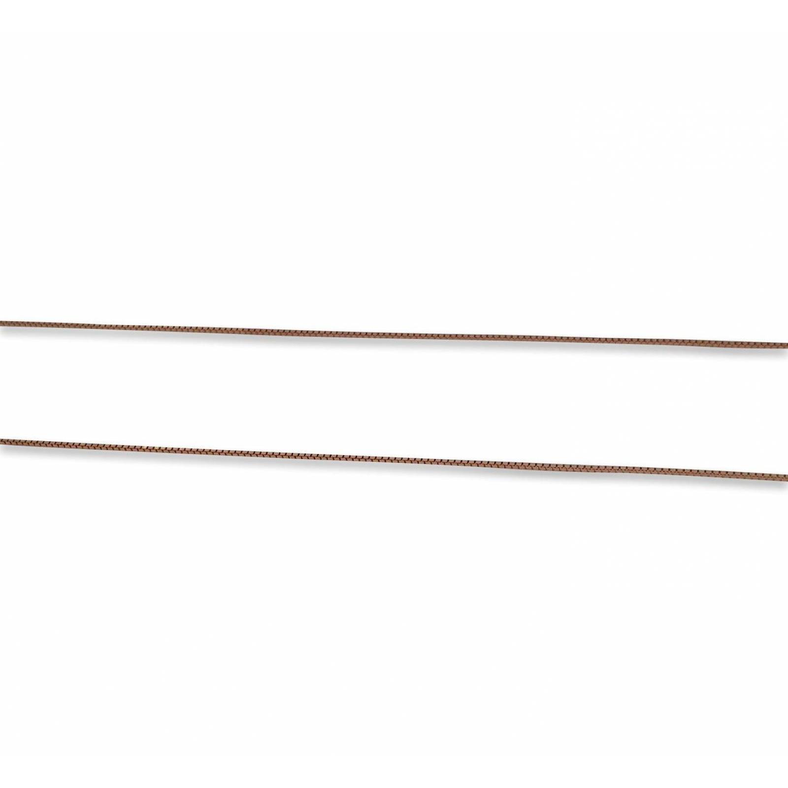 Cadena Cubo Oro Rosa Italiano Sólido 14k 45 Cm