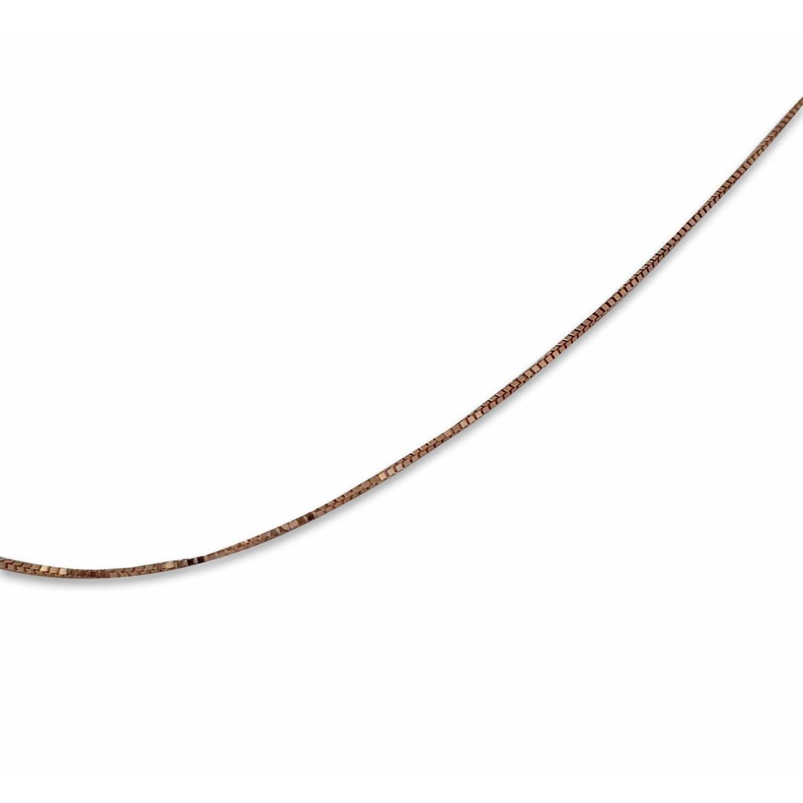 Cadena Cubo Oro Rosa Italiano Sólido 14k 45 Cm
