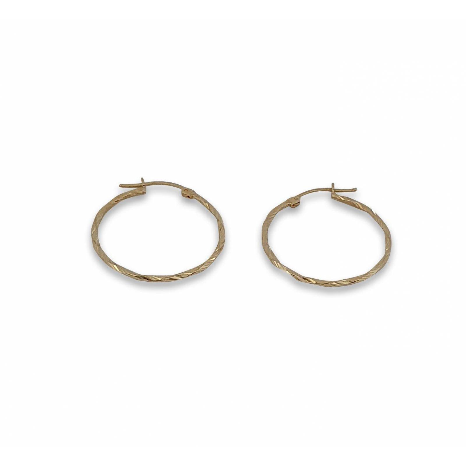 Arracadas Coquetas Espiral 2.7 cm Oro Sólido 10k